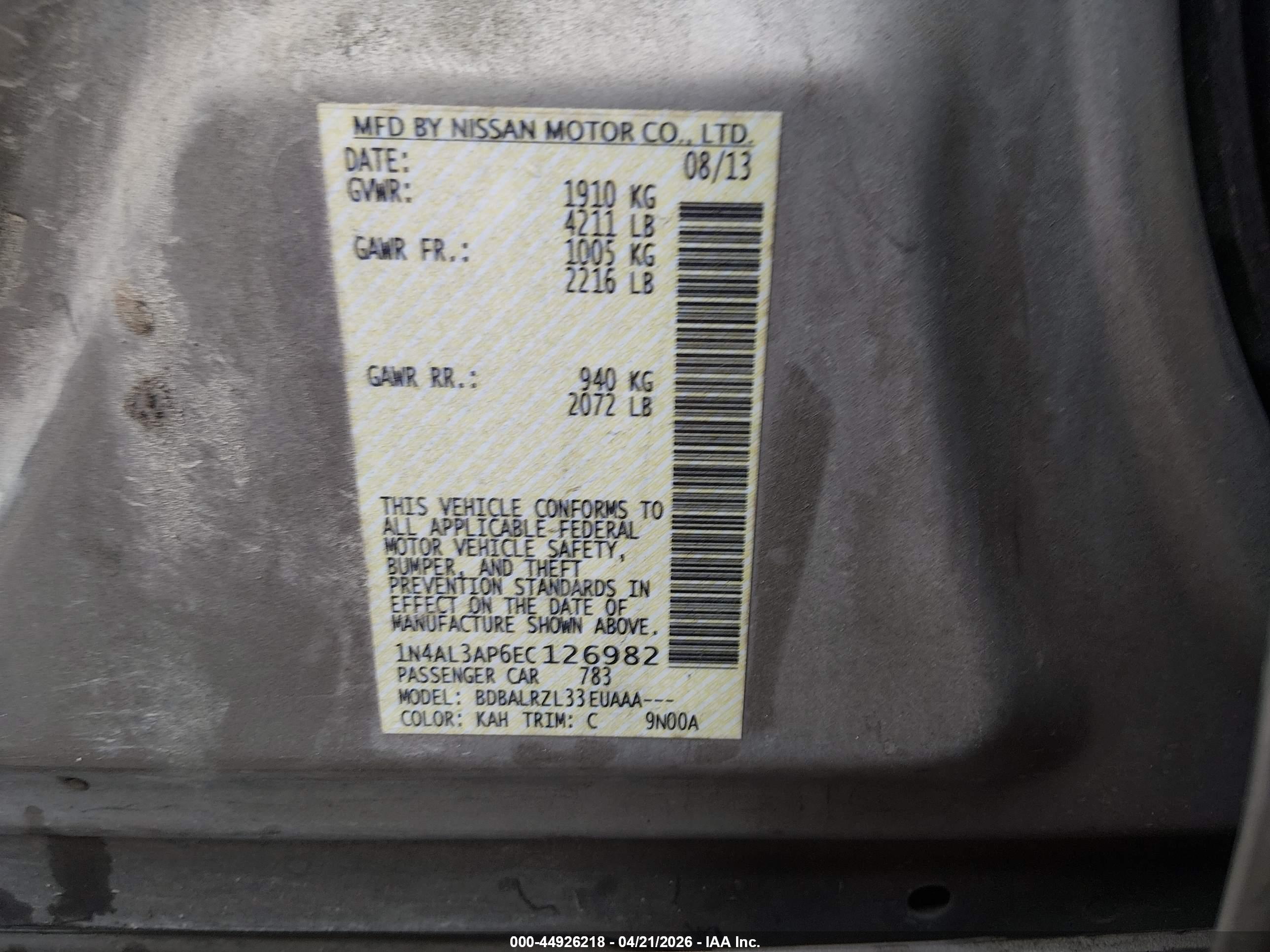 NISSAN ALTIMA image 9