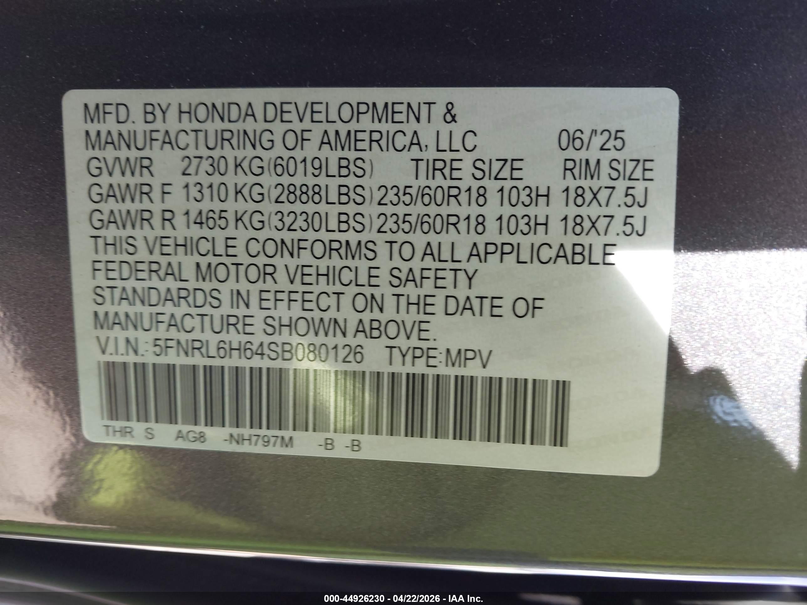 HONDA ODYSSEY image 9