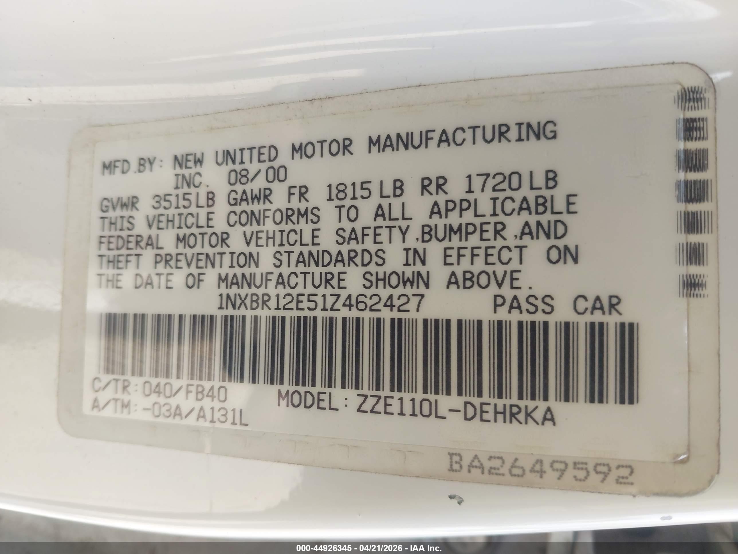 TOYOTA COROLLA image 9
