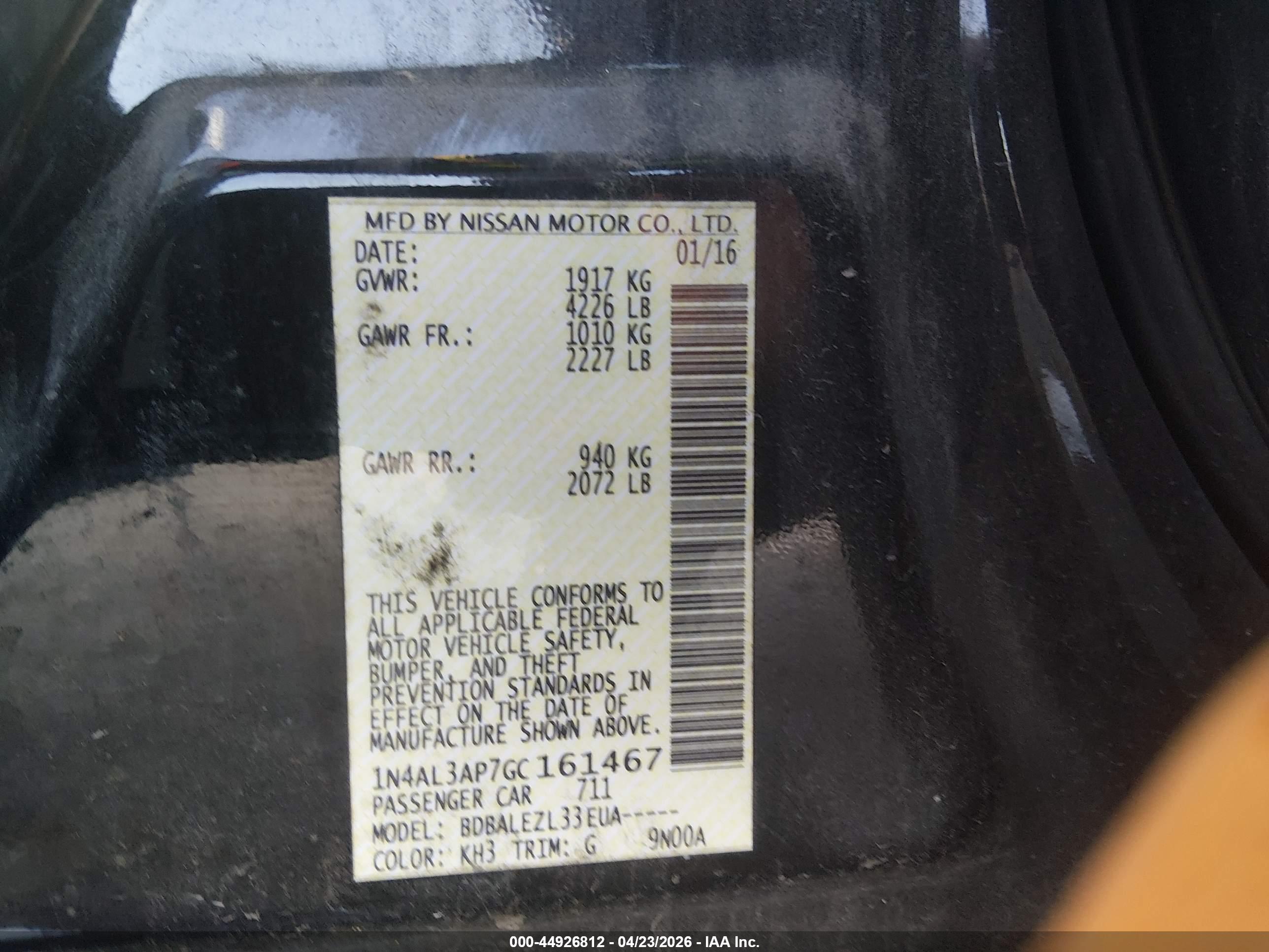 NISSAN ALTIMA image 9