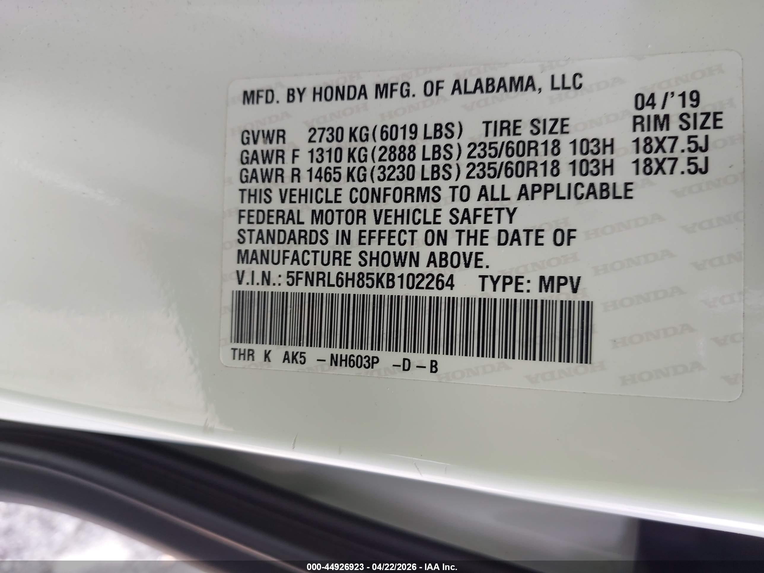 HONDA ODYSSEY image 9