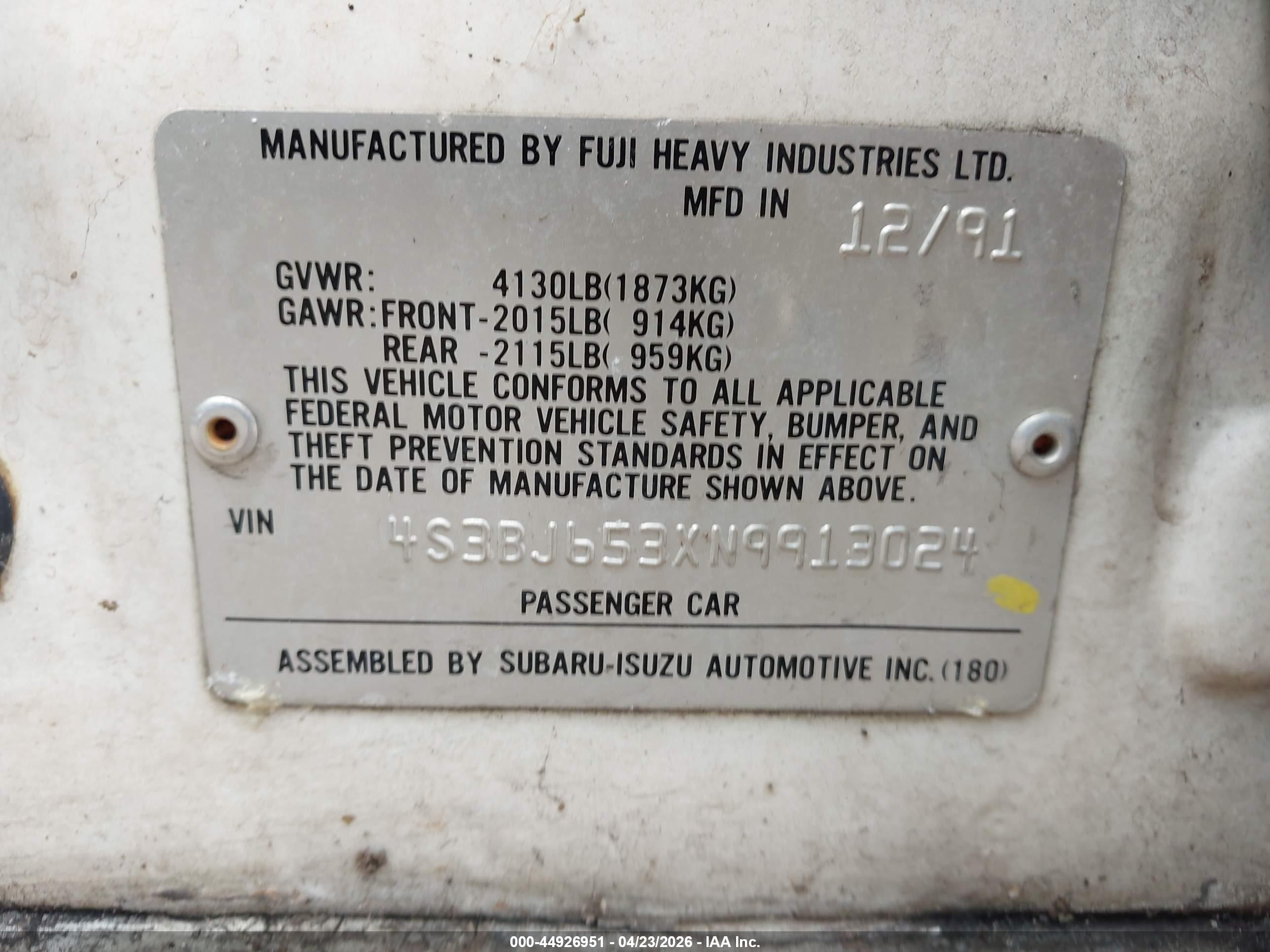 SUBARU LEGACY image 9