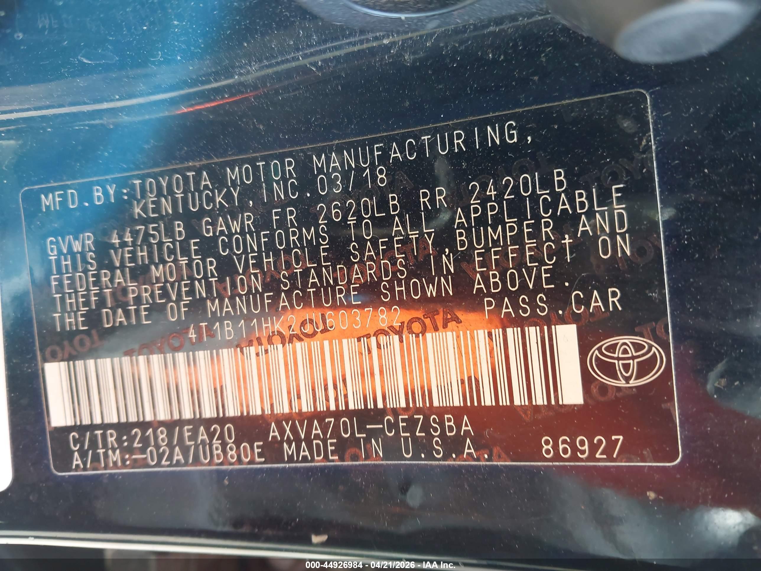 TOYOTA CAMRY image 9