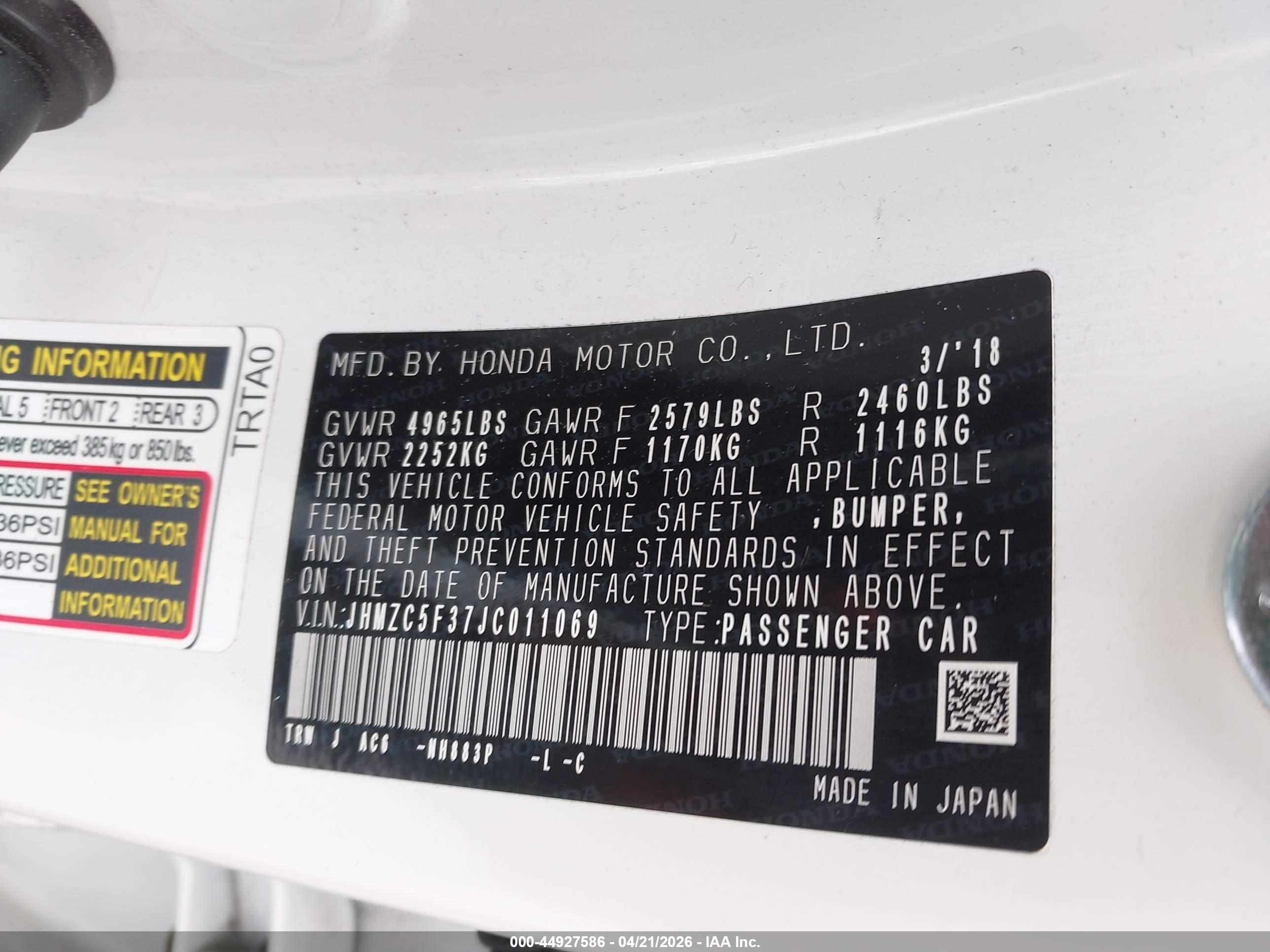 HONDA CLARITY image 9