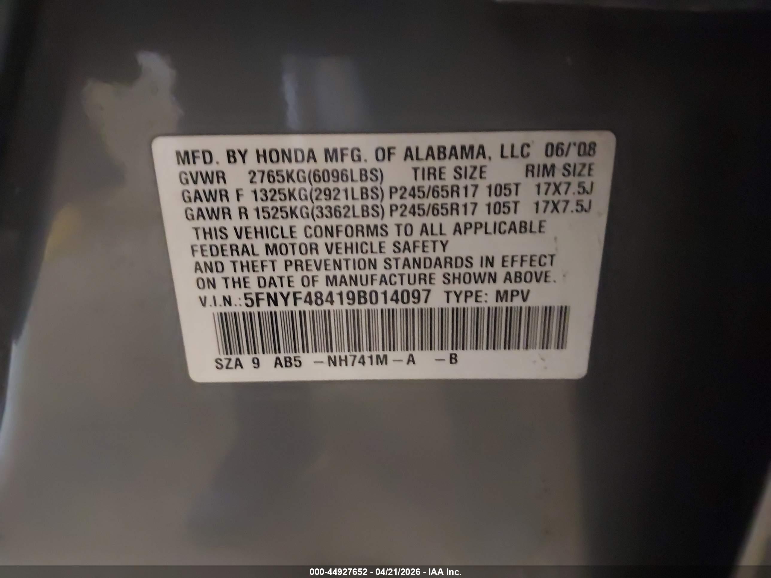 HONDA PILOT image 9