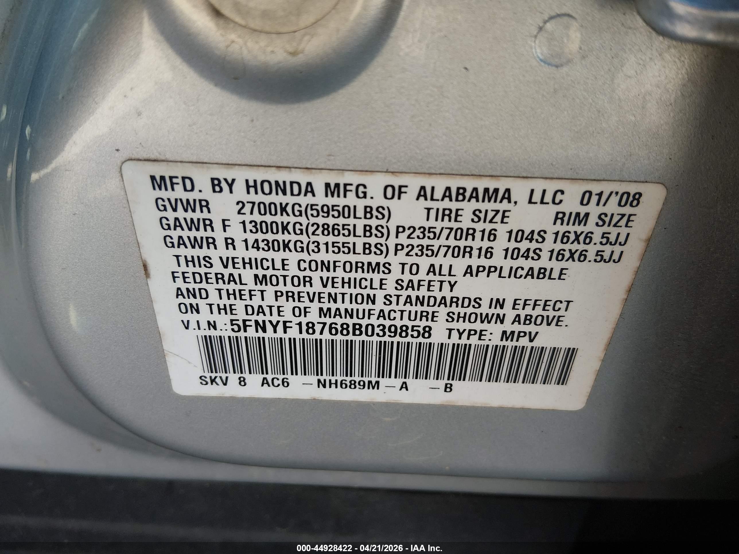 HONDA PILOT image 9