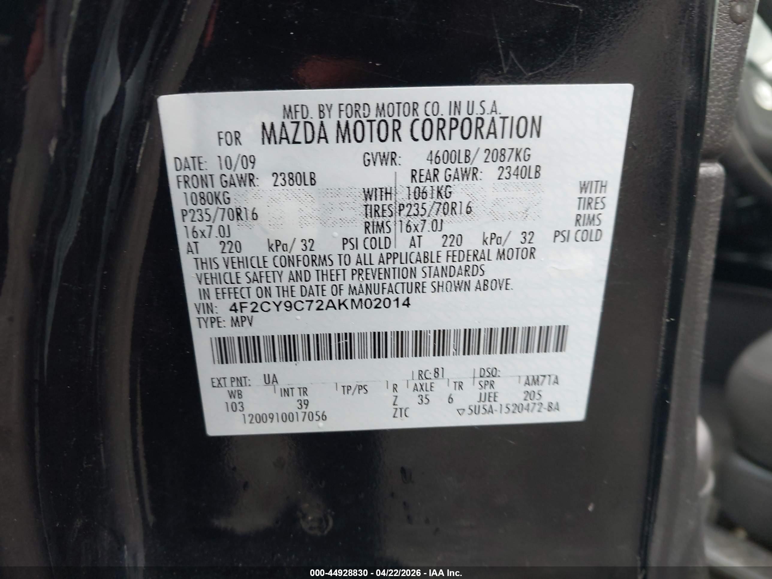 MAZDA TRIBUTE image 9