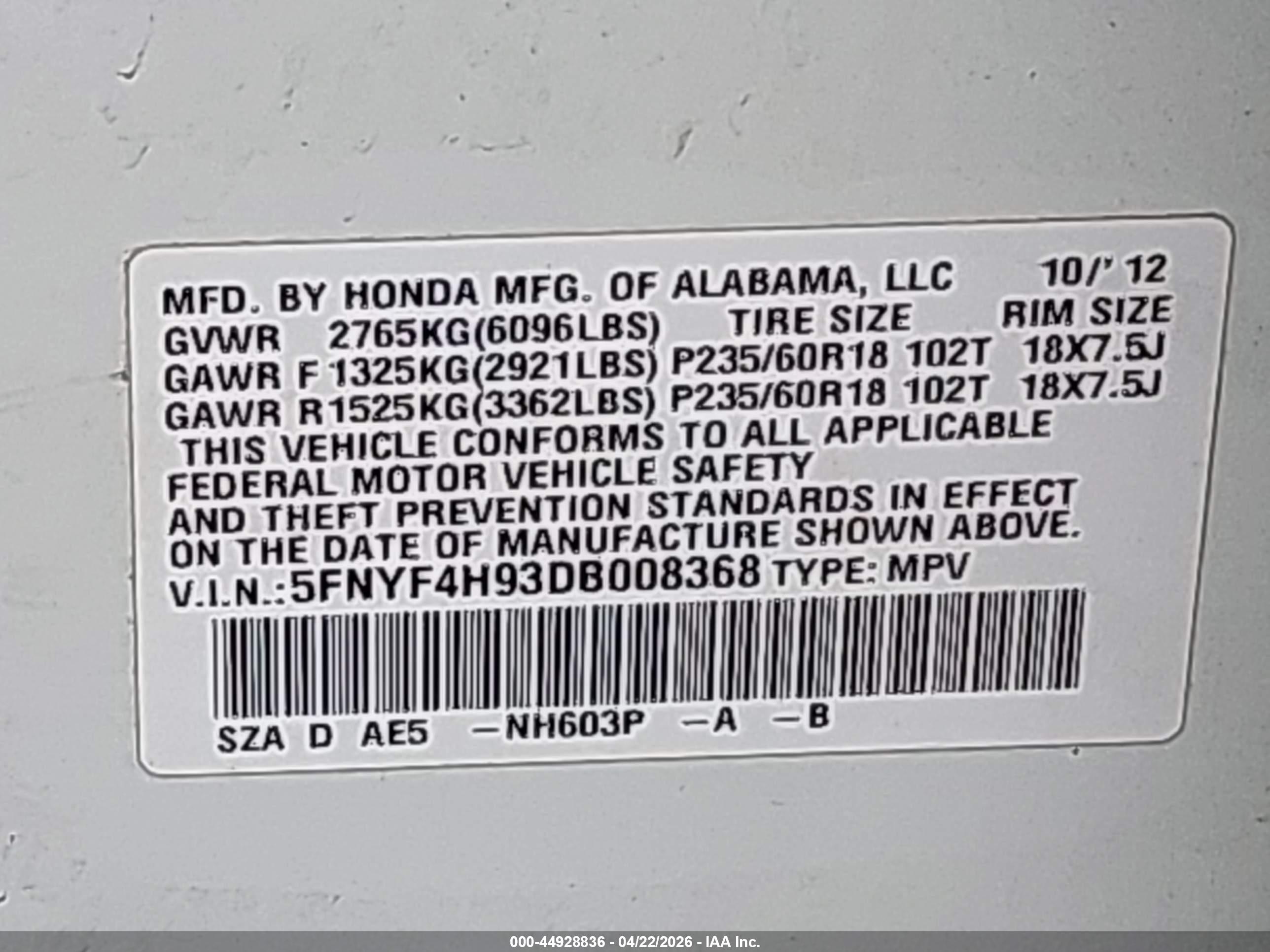 HONDA PILOT image 9