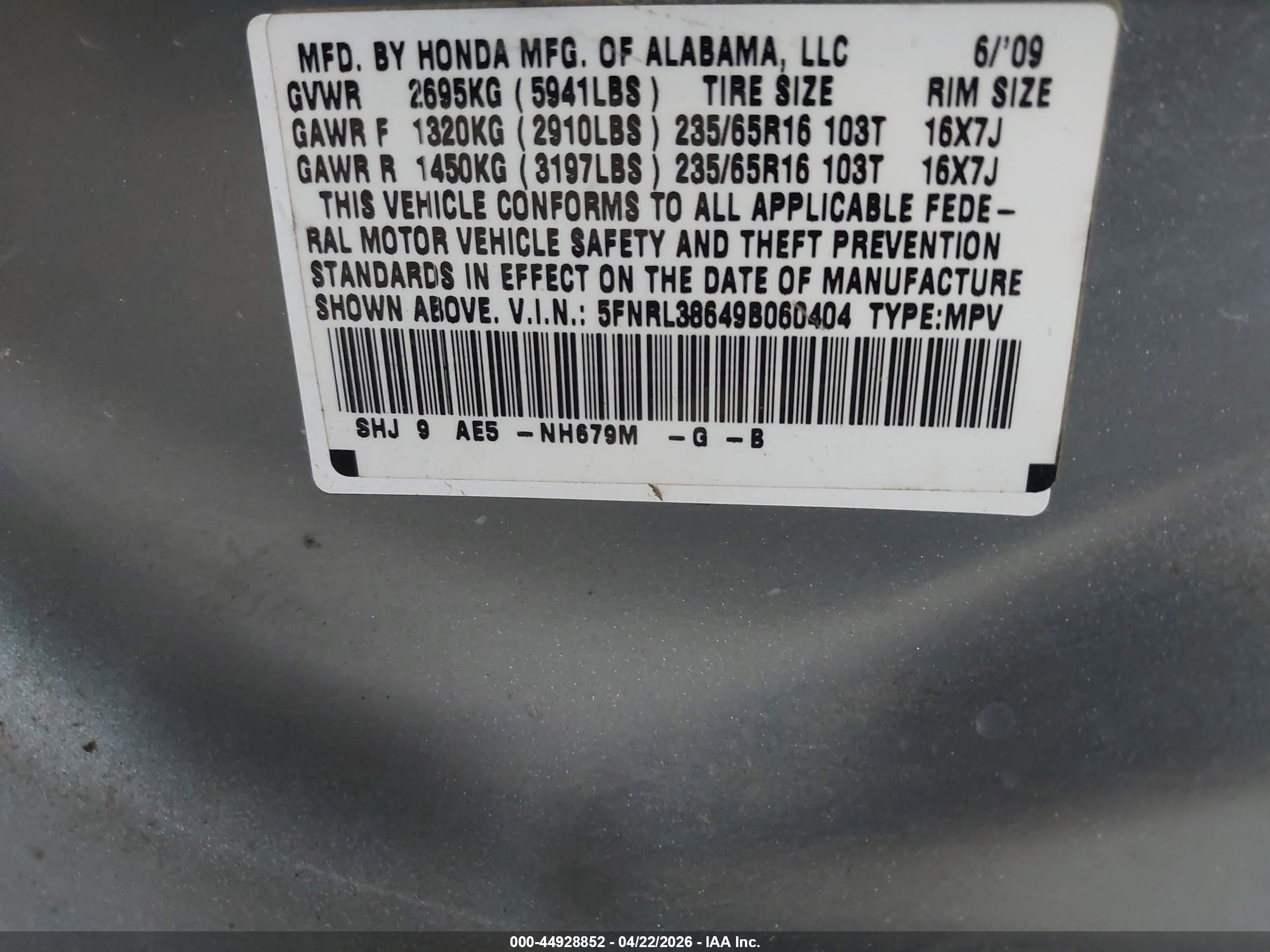 HONDA ODYSSEY image 9
