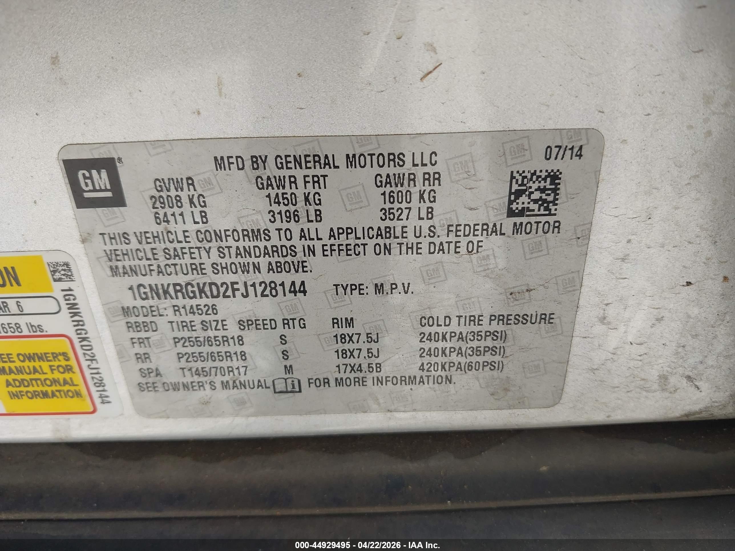 CHEVROLET TRAVERSE image 9