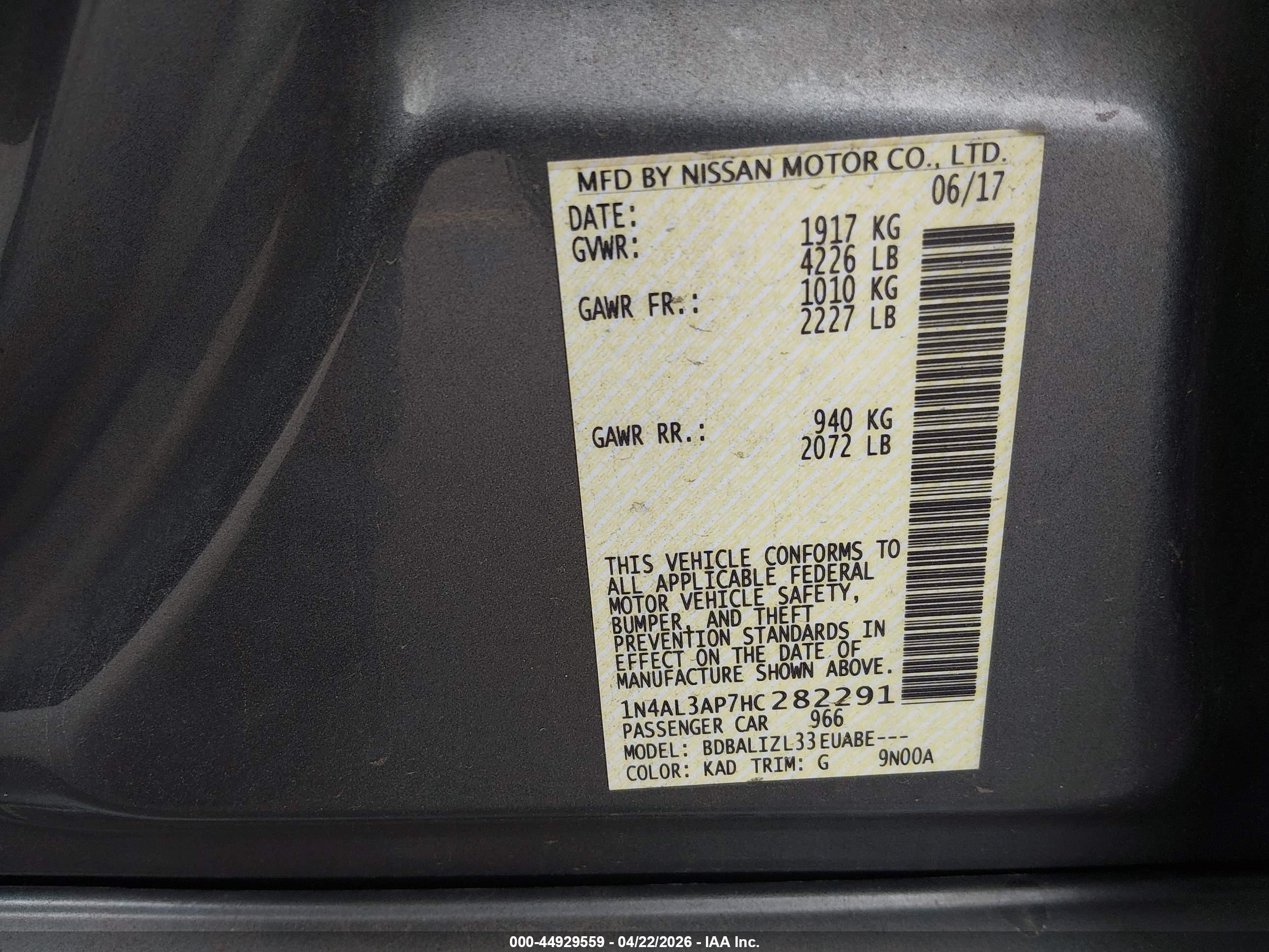 NISSAN ALTIMA image 9
