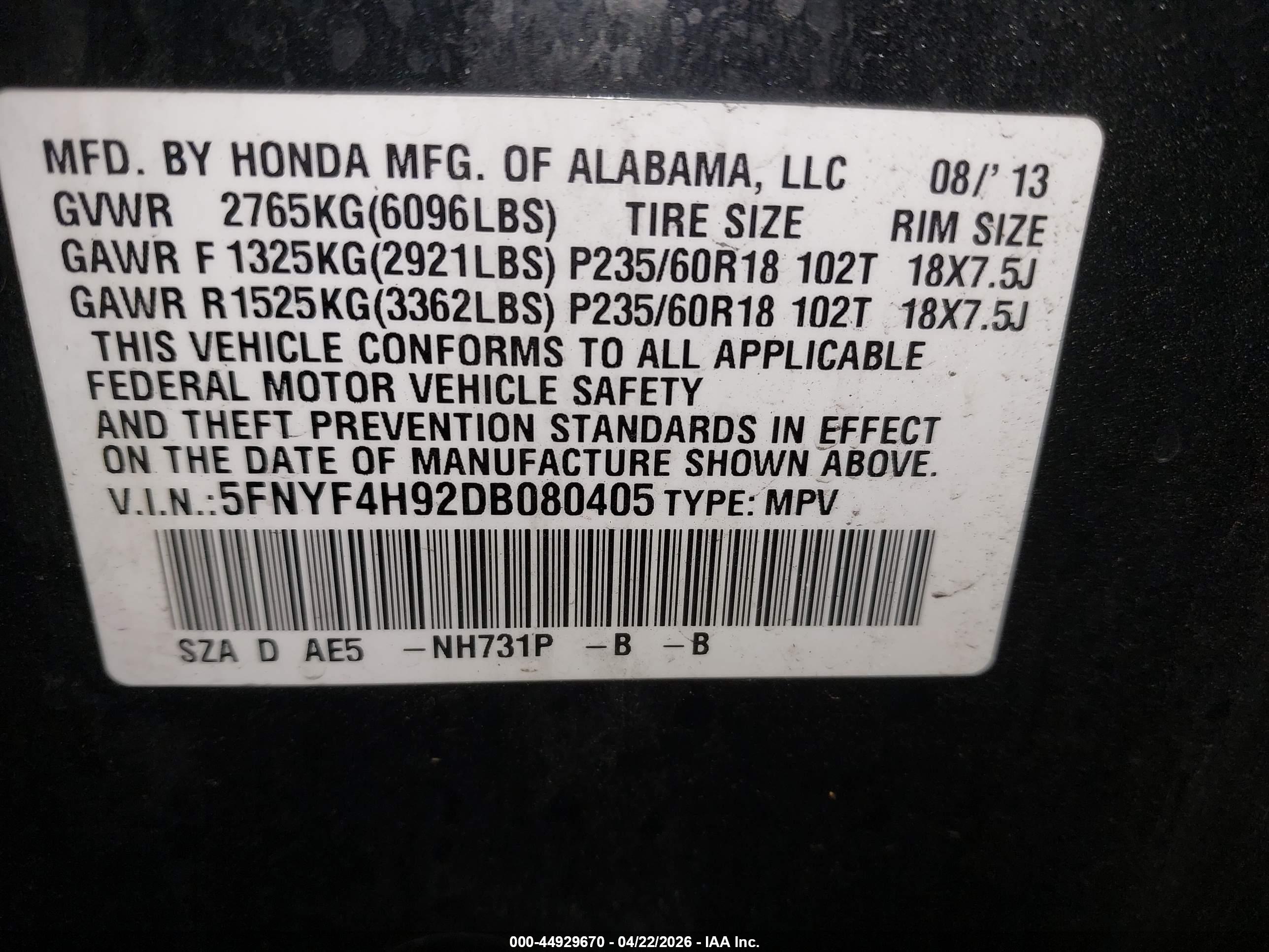HONDA PILOT image 9
