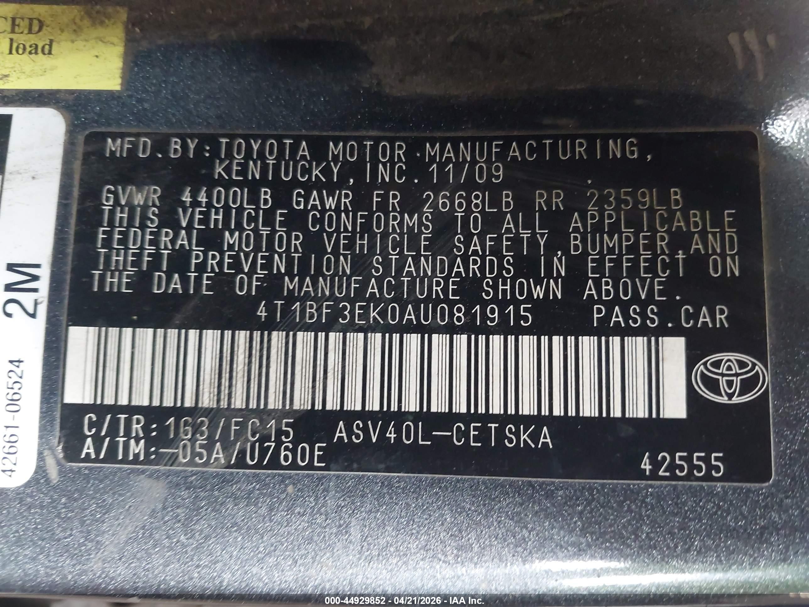 TOYOTA CAMRY image 9