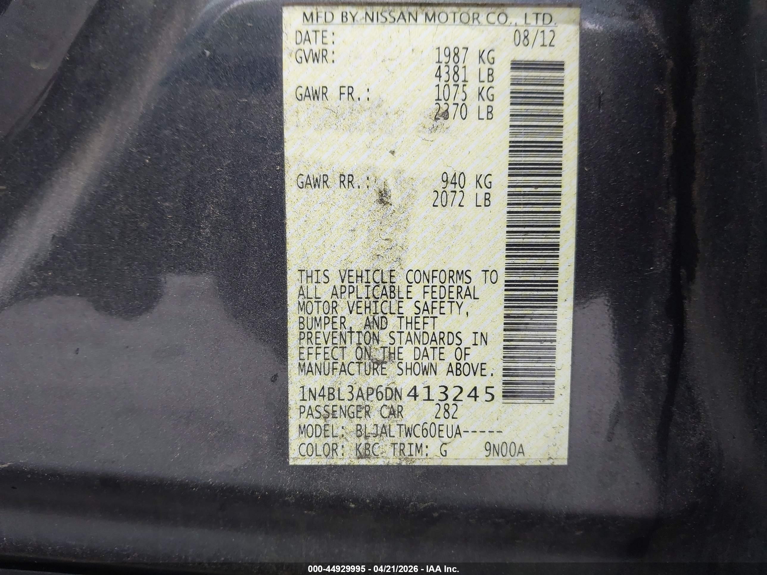 NISSAN ALTIMA image 9