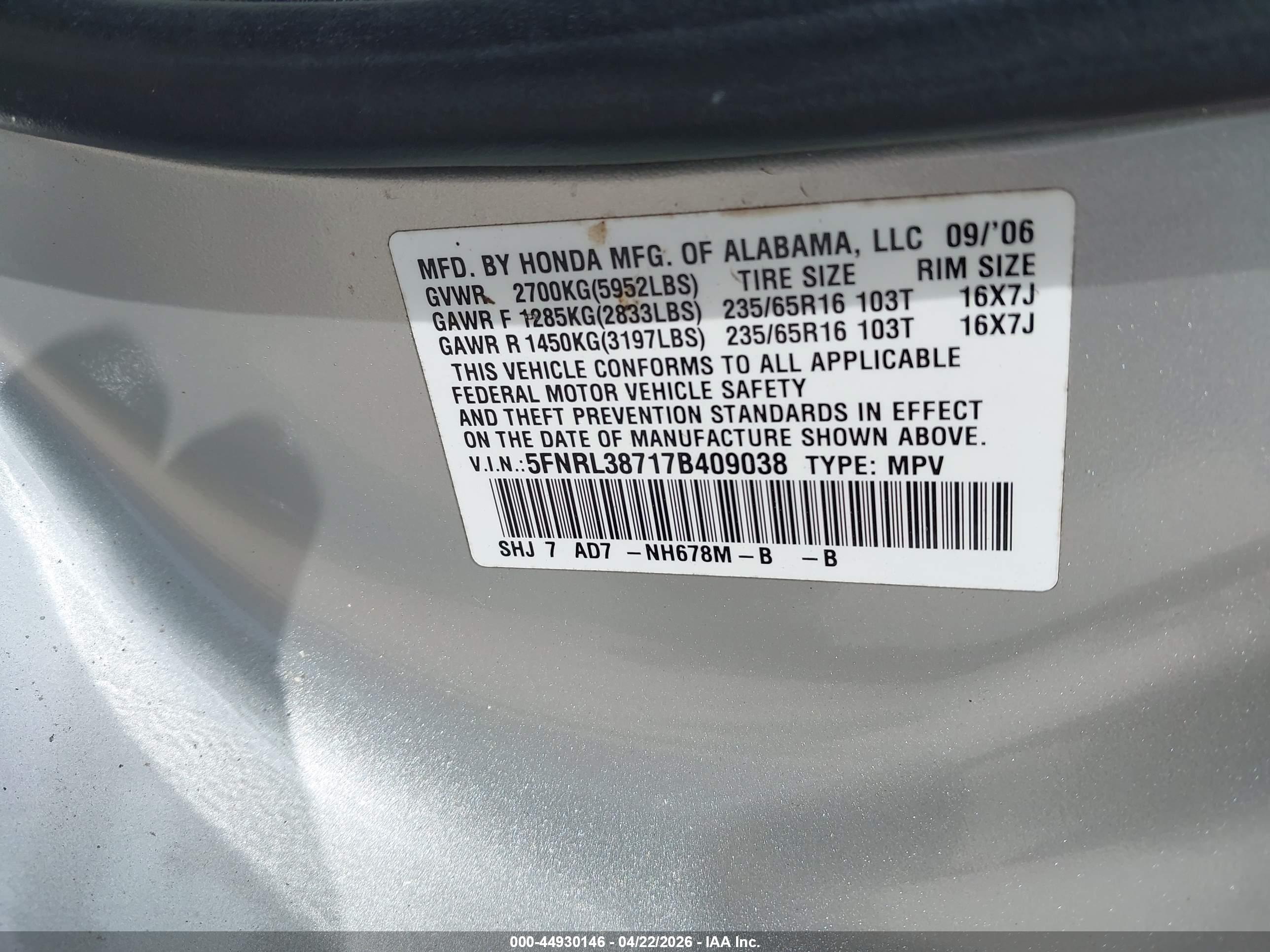 HONDA ODYSSEY image 9