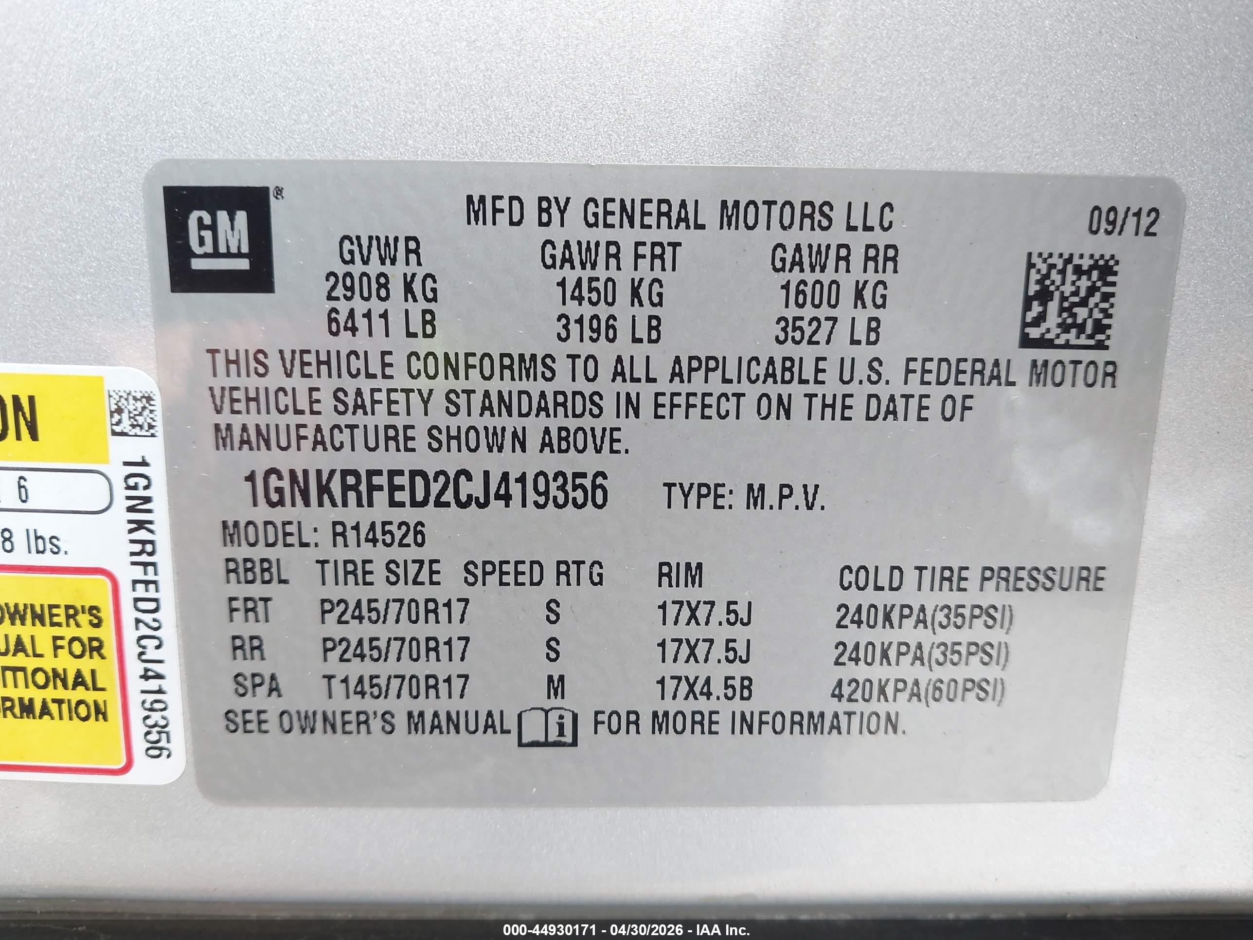 CHEVROLET TRAVERSE image 9