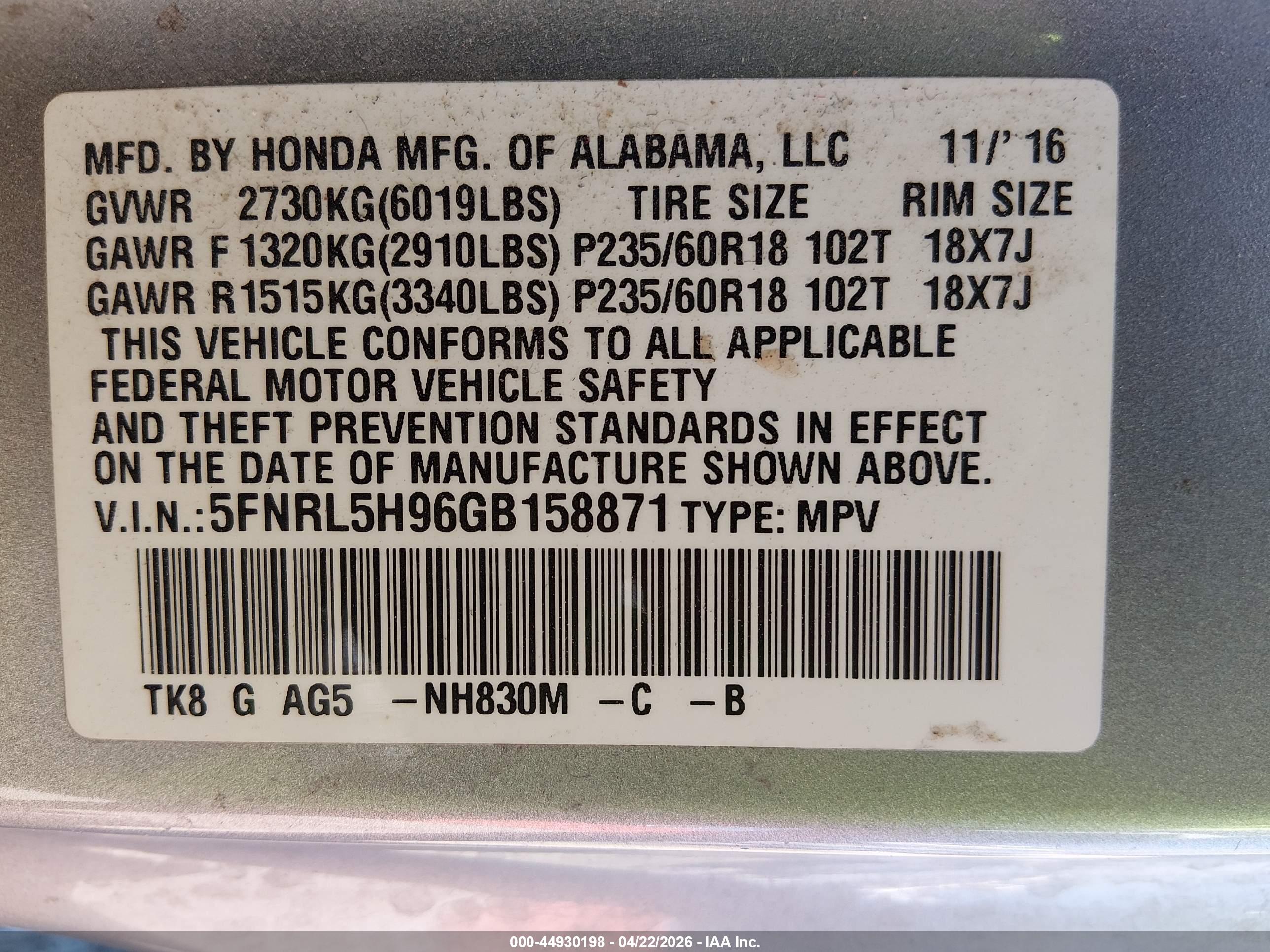 HONDA ODYSSEY image 9