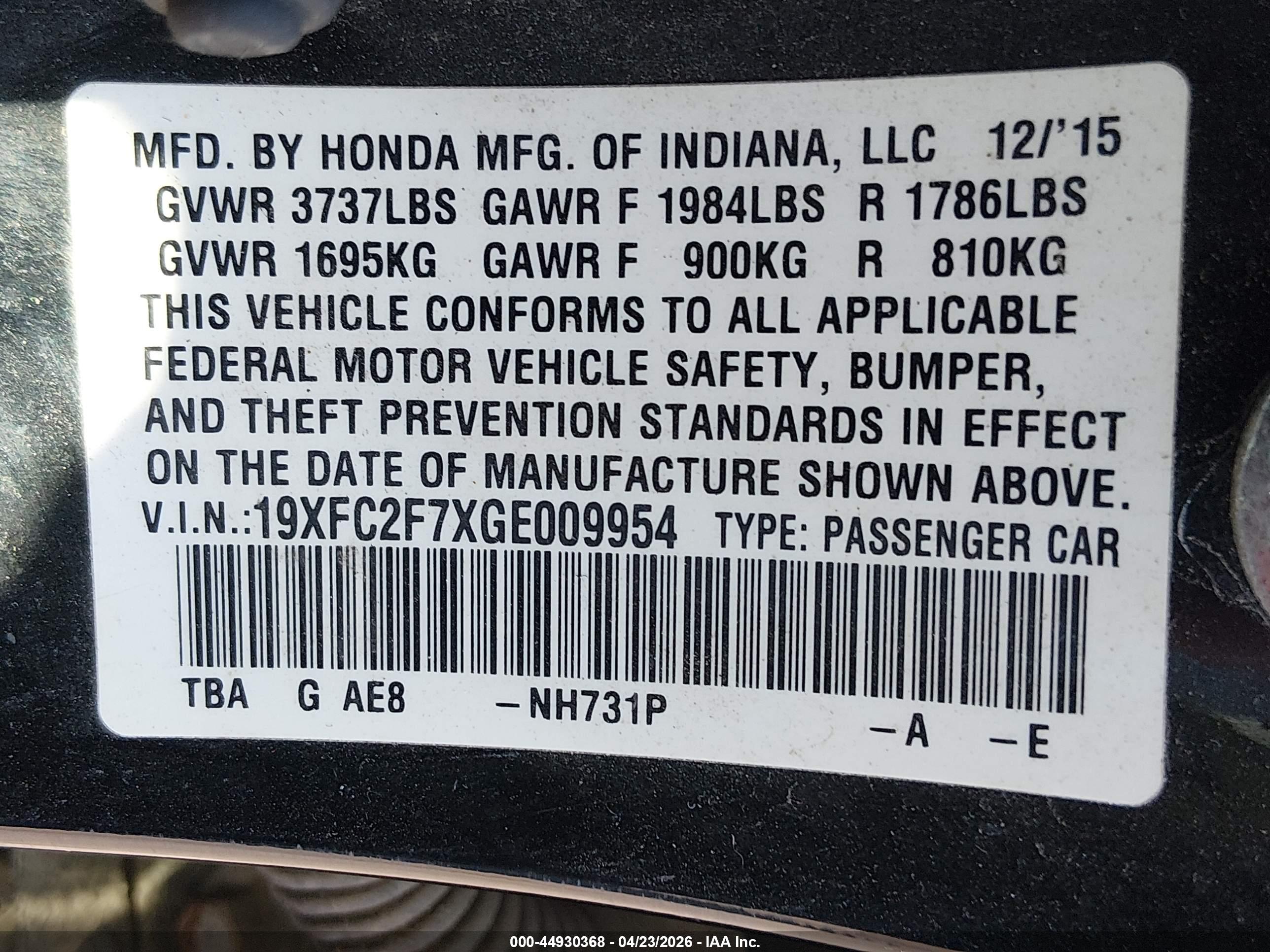 HONDA CIVIC image 9