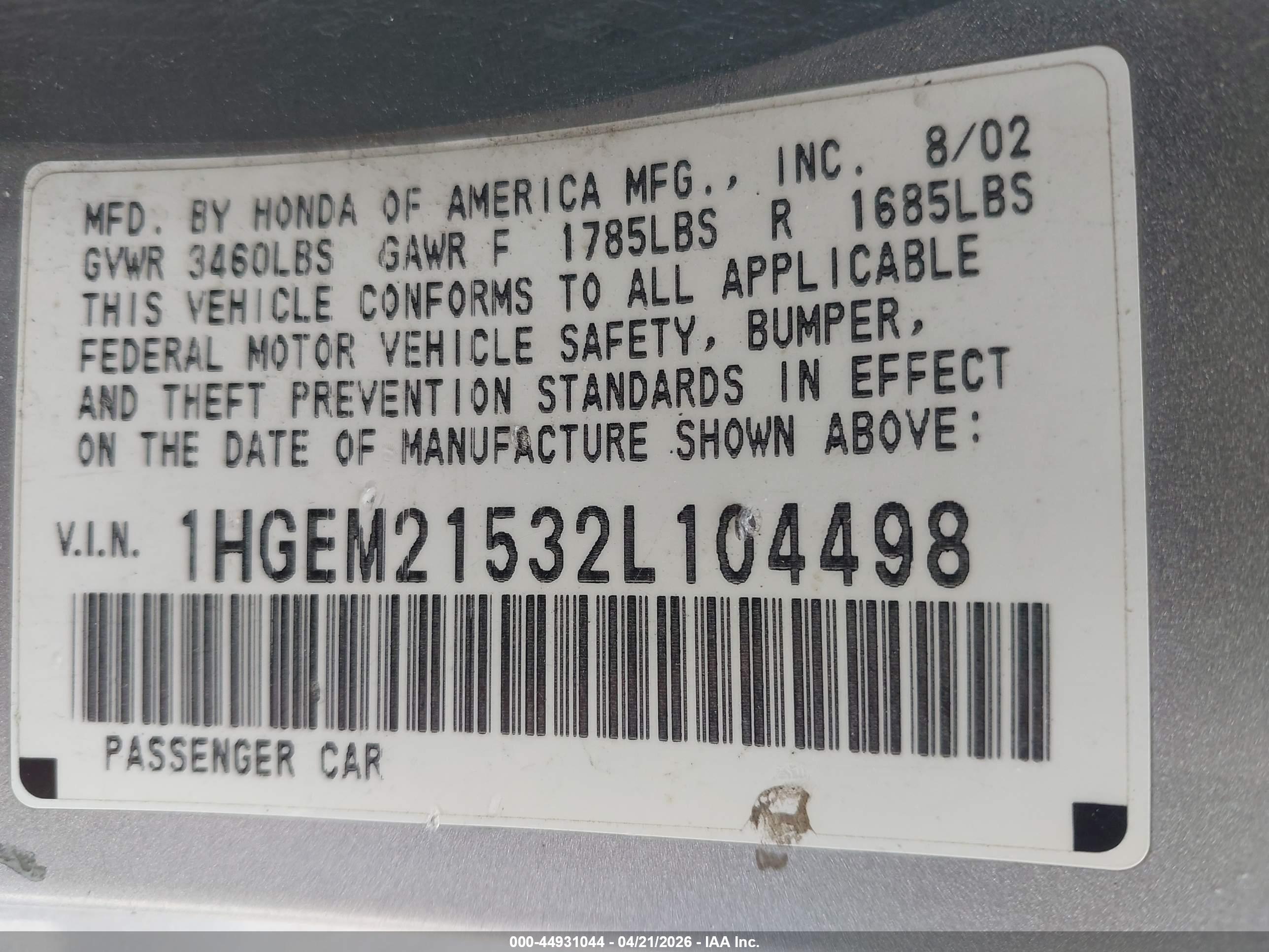 HONDA CIVIC image 9