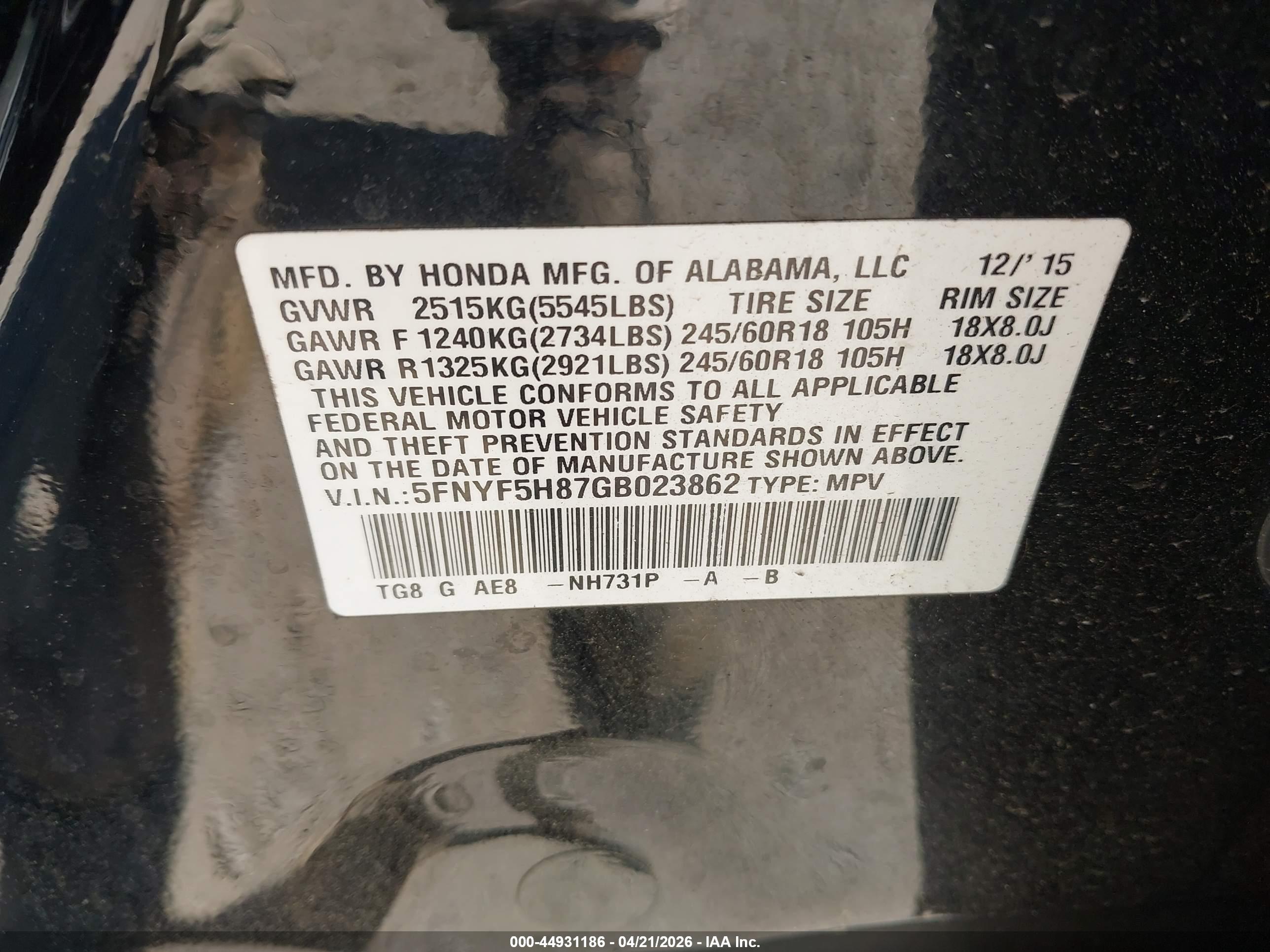HONDA PILOT image 9