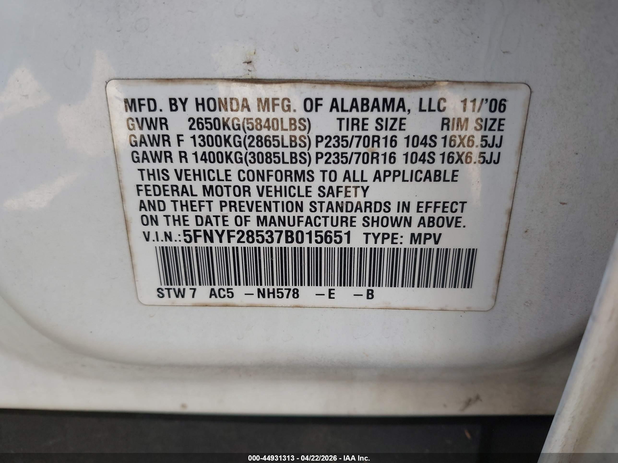 HONDA PILOT image 9