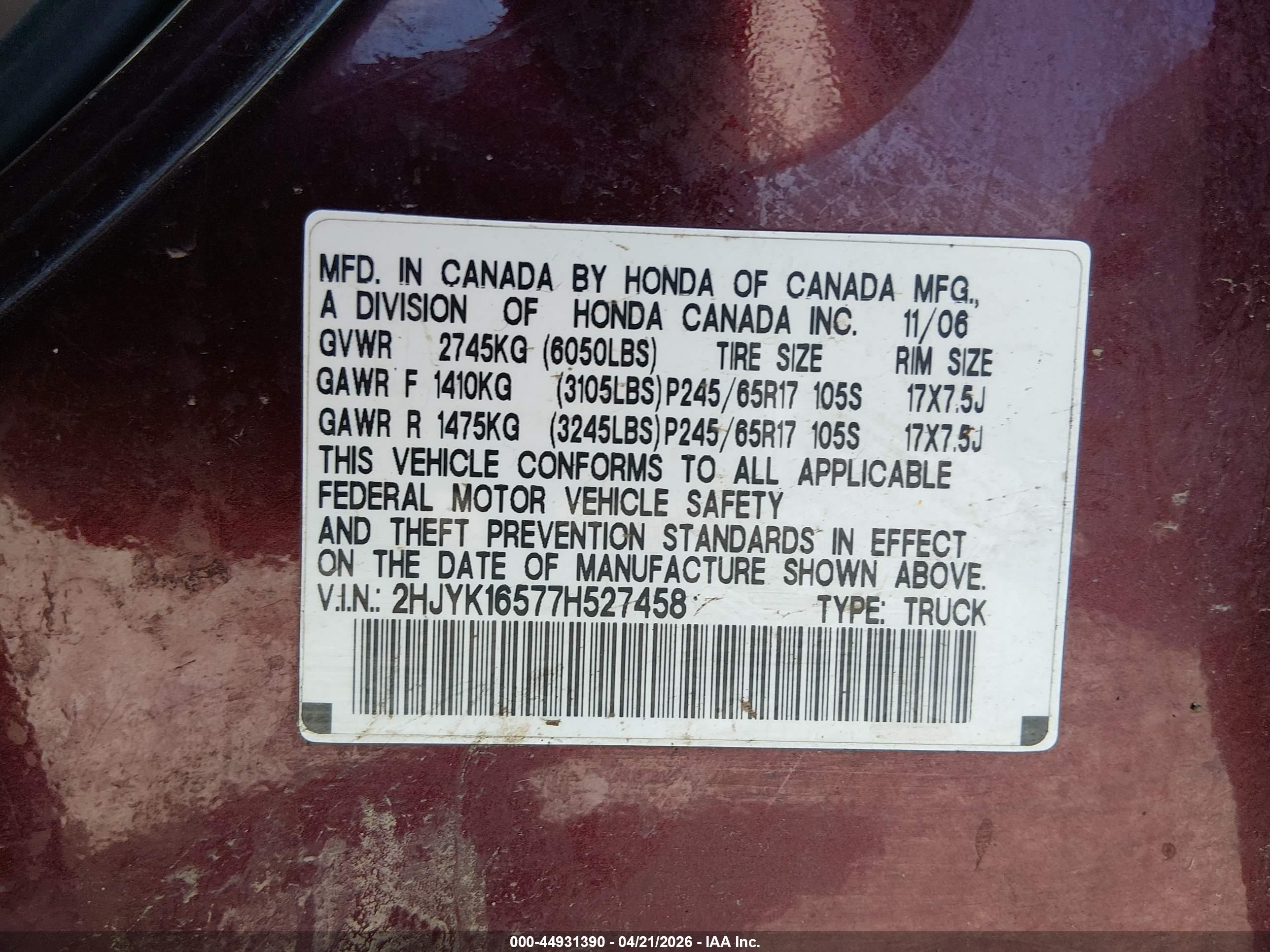 HONDA RIDGELINE image 9