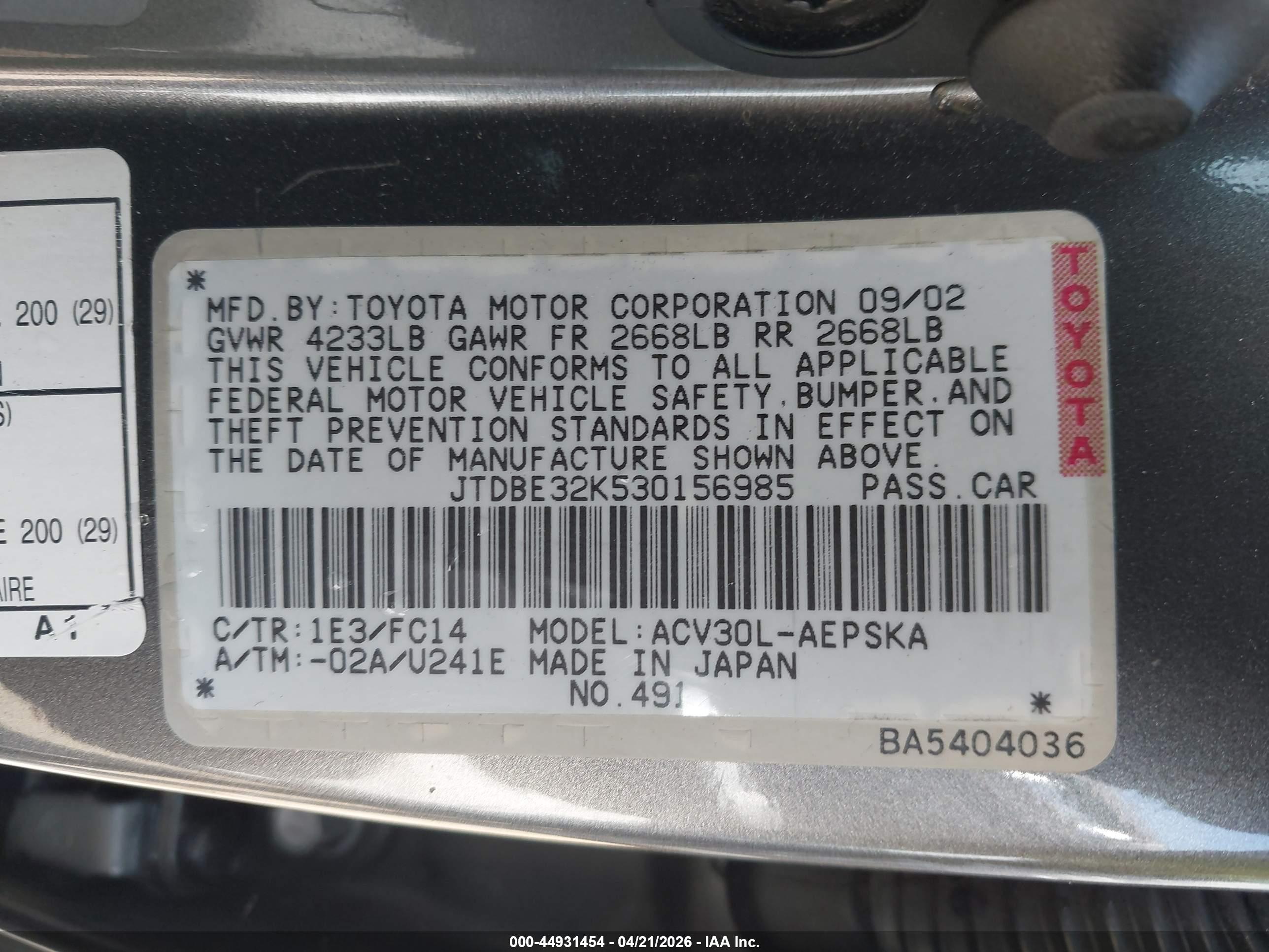 TOYOTA CAMRY image 9