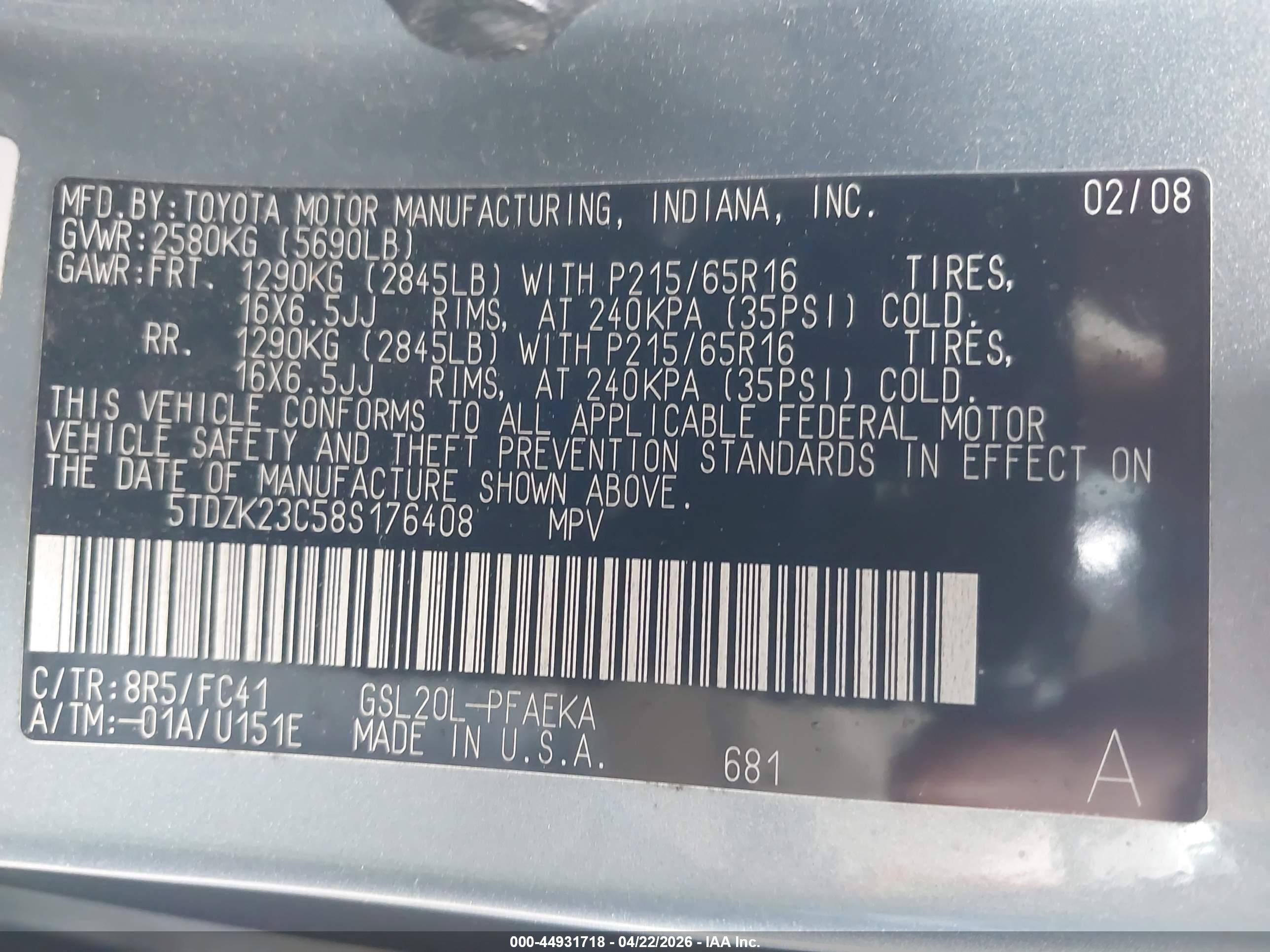 TOYOTA SIENNA image 9
