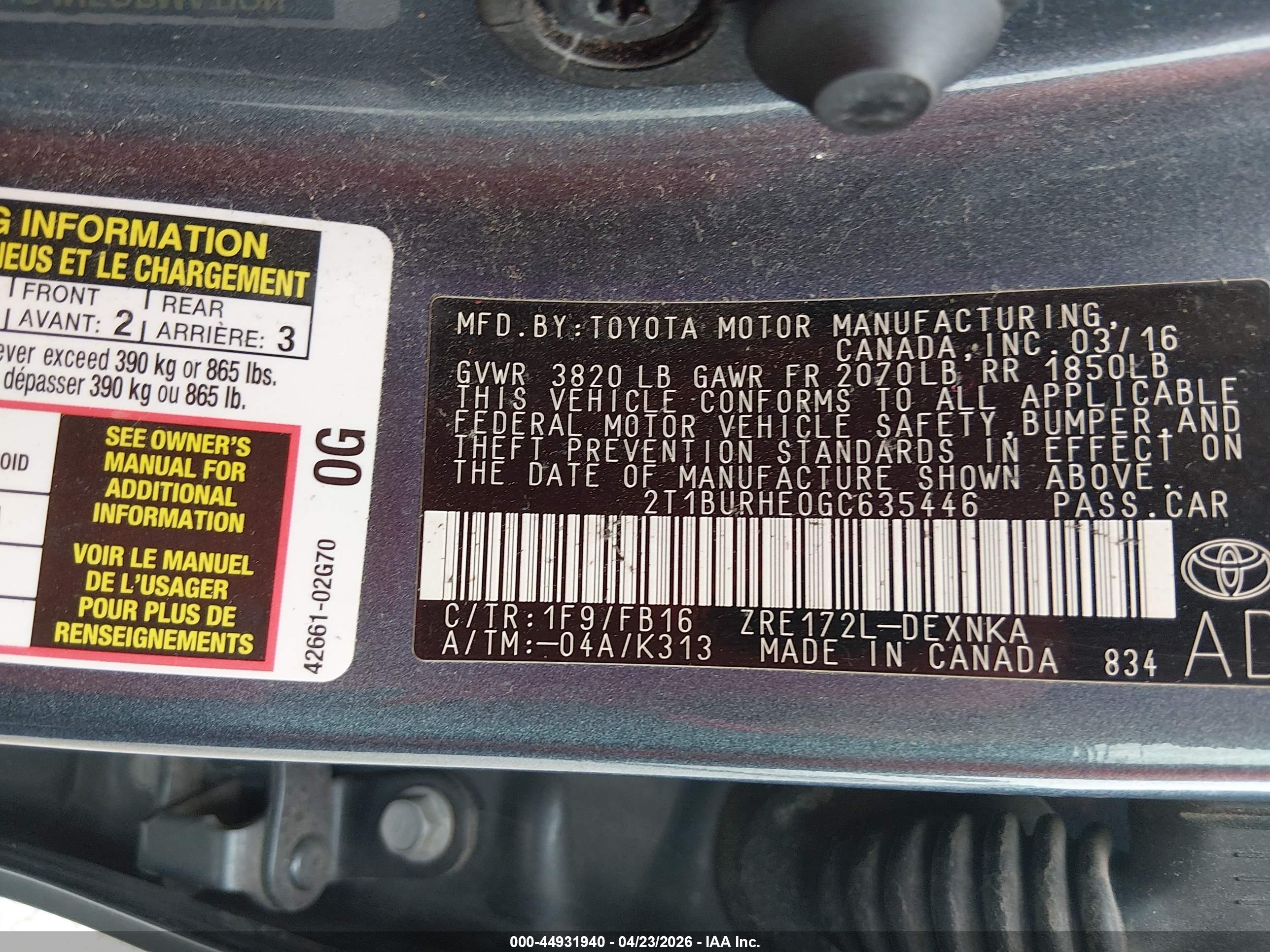 TOYOTA COROLLA image 9