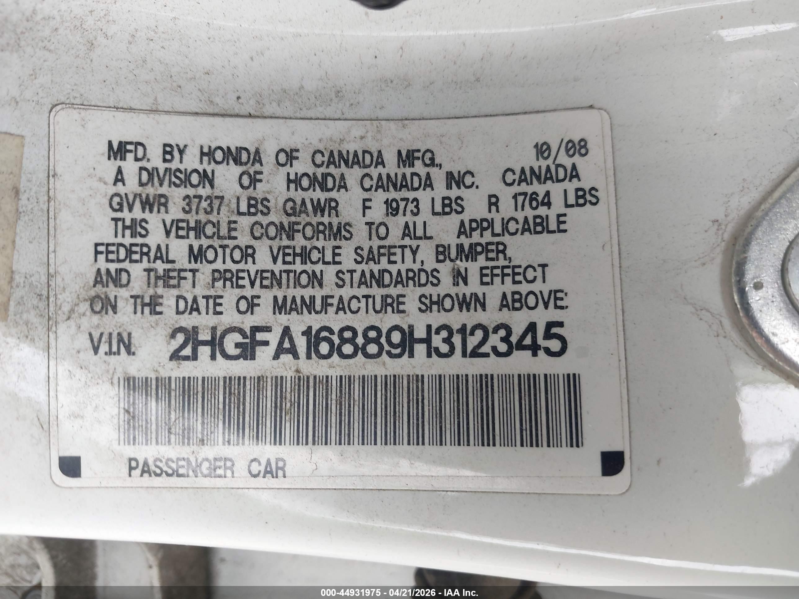 HONDA CIVIC image 9