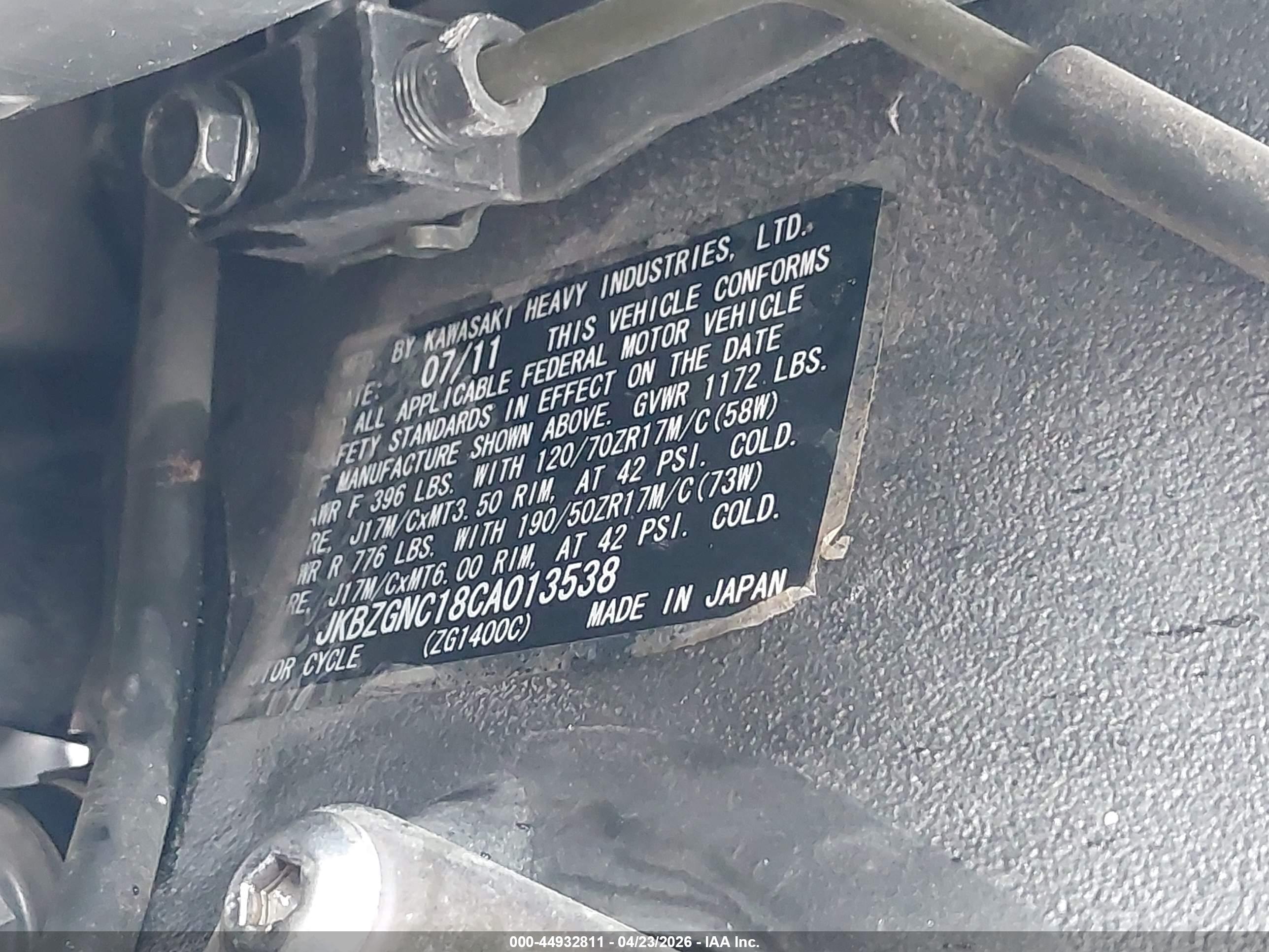 KAWASAKI ZG1400 image 10