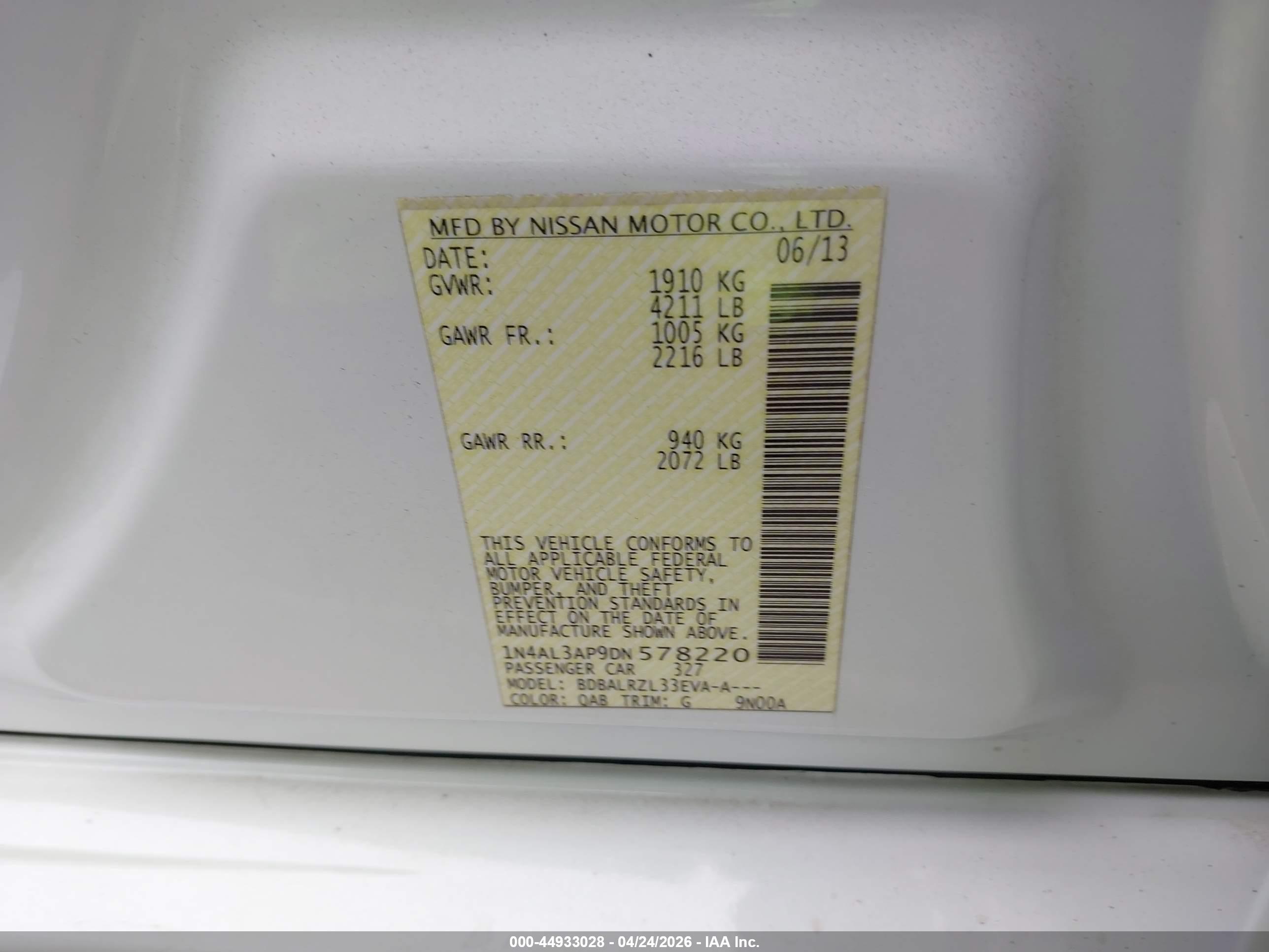 NISSAN ALTIMA image 9