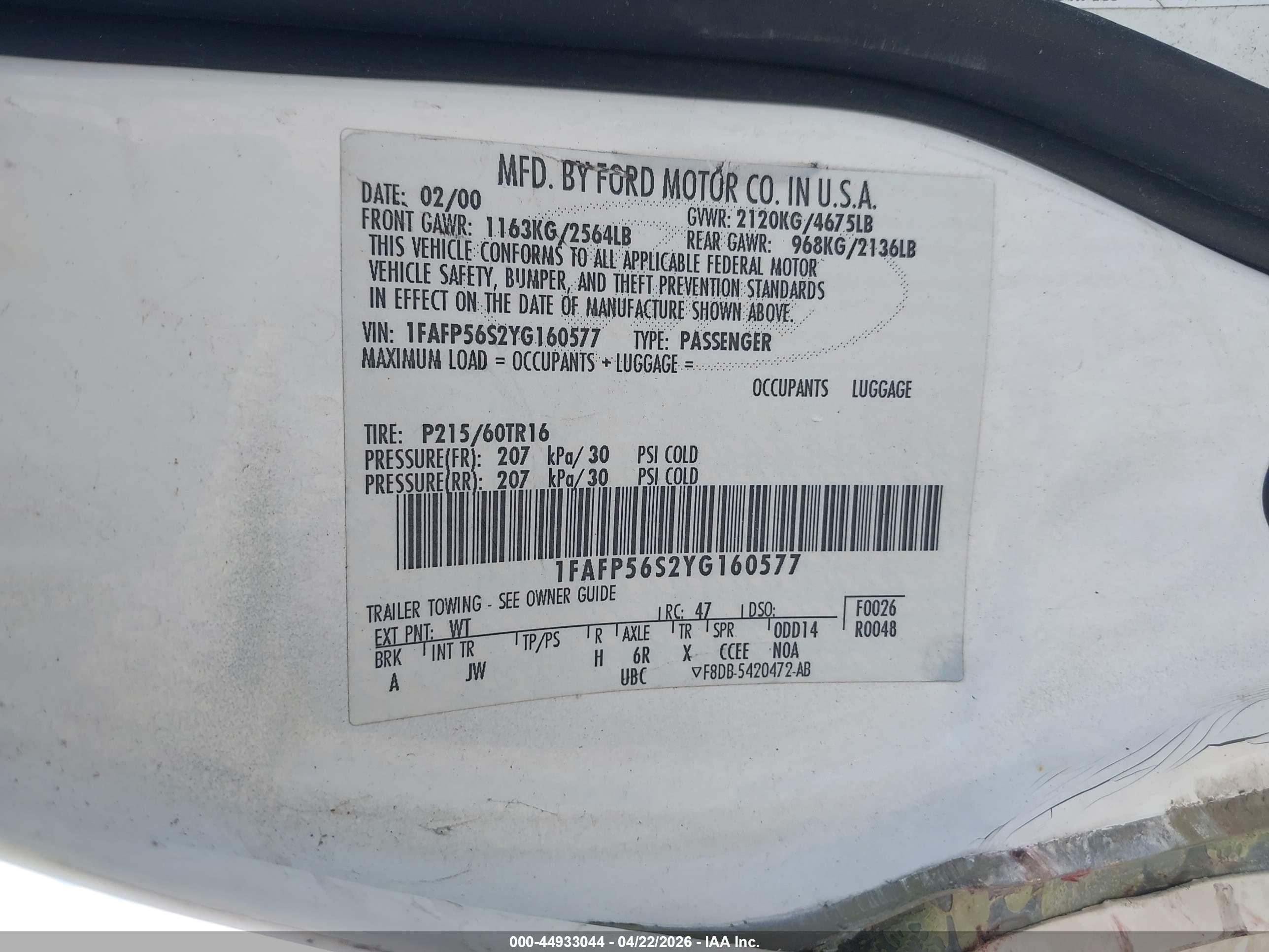 FORD TAURUS image 9