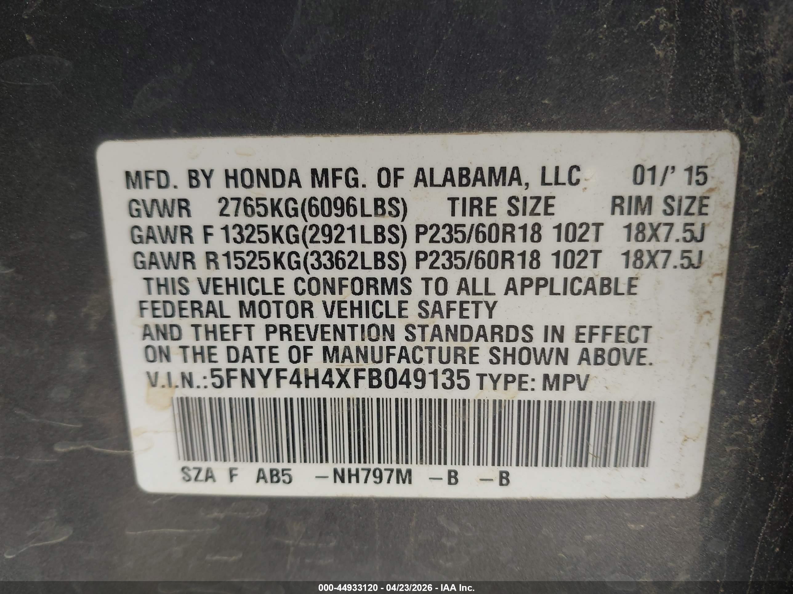 HONDA PILOT image 9