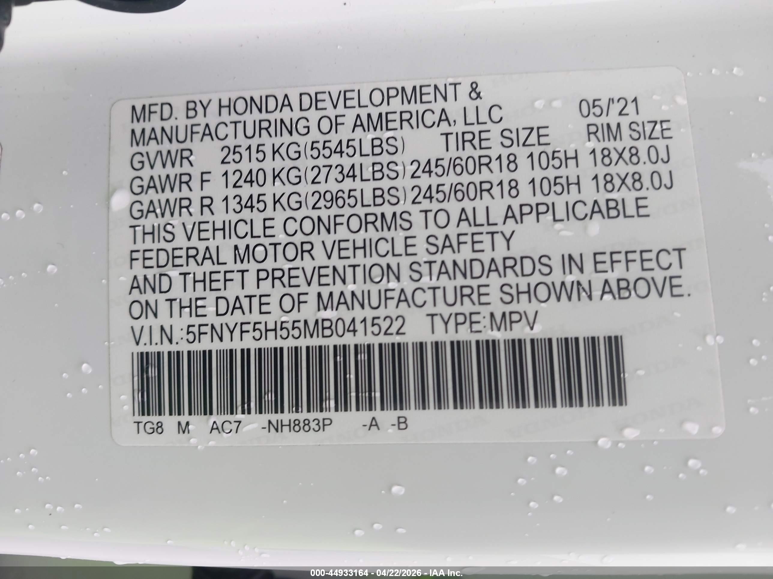HONDA PILOT image 9