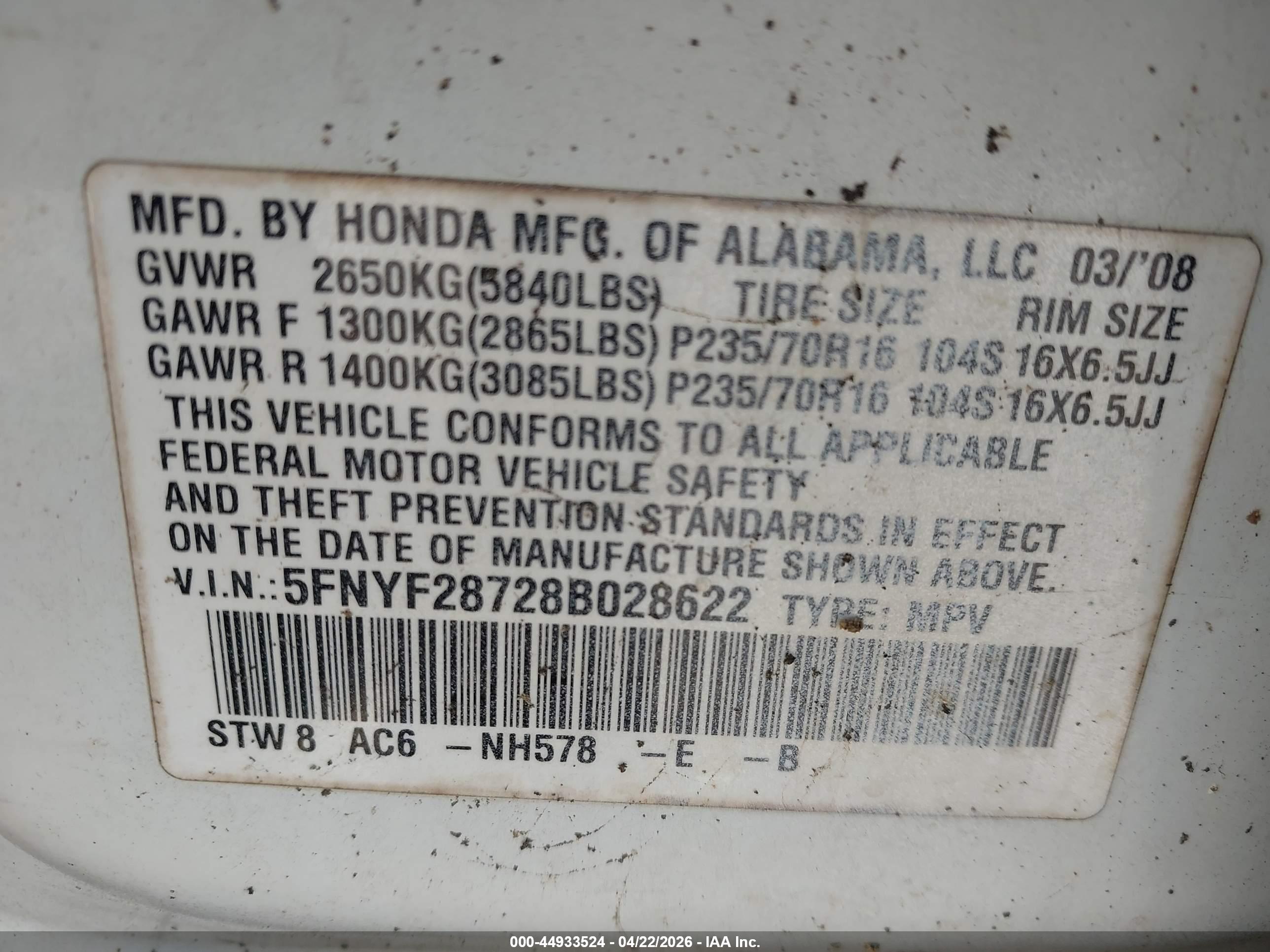 HONDA PILOT image 9