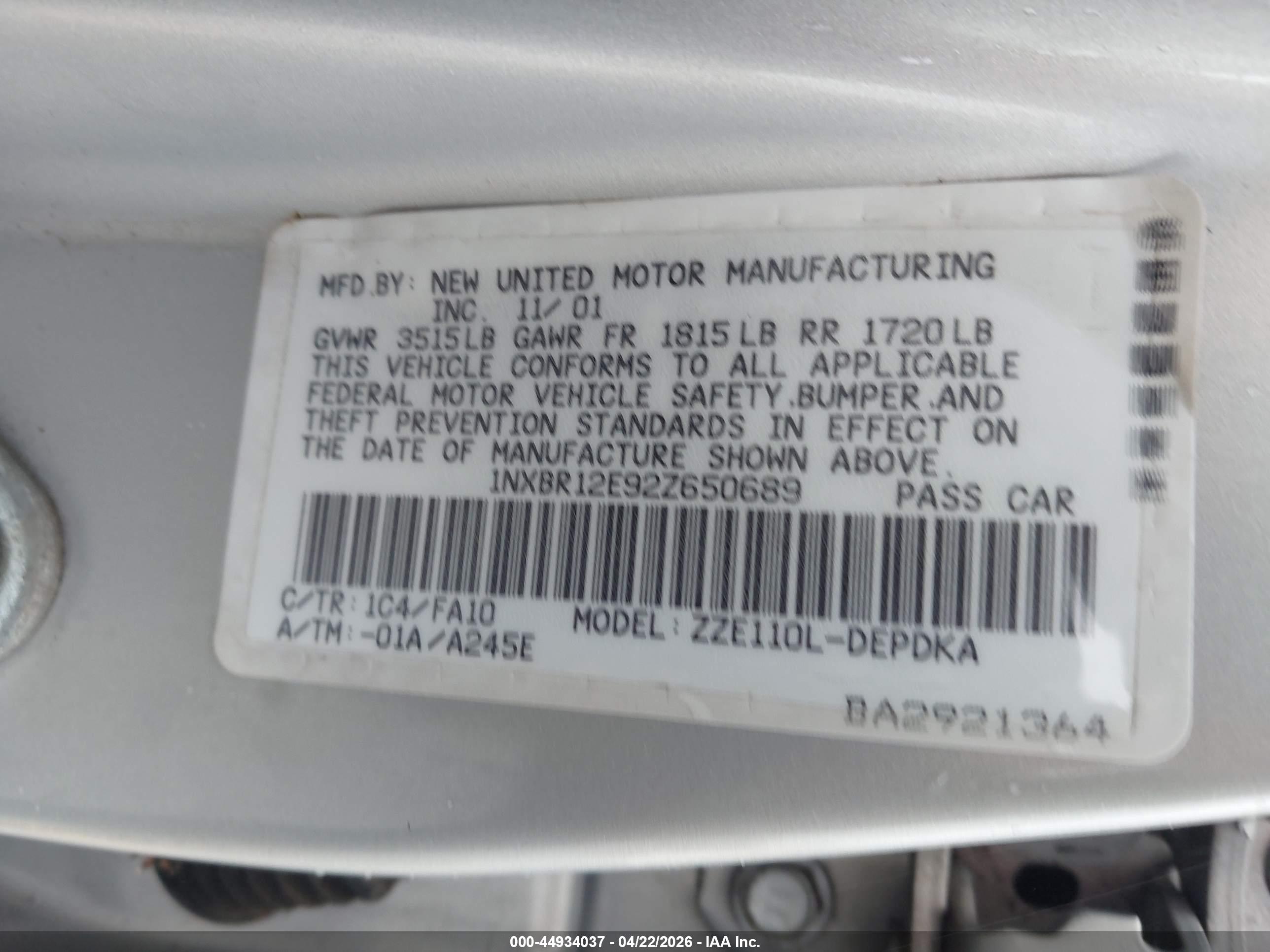 TOYOTA COROLLA image 9