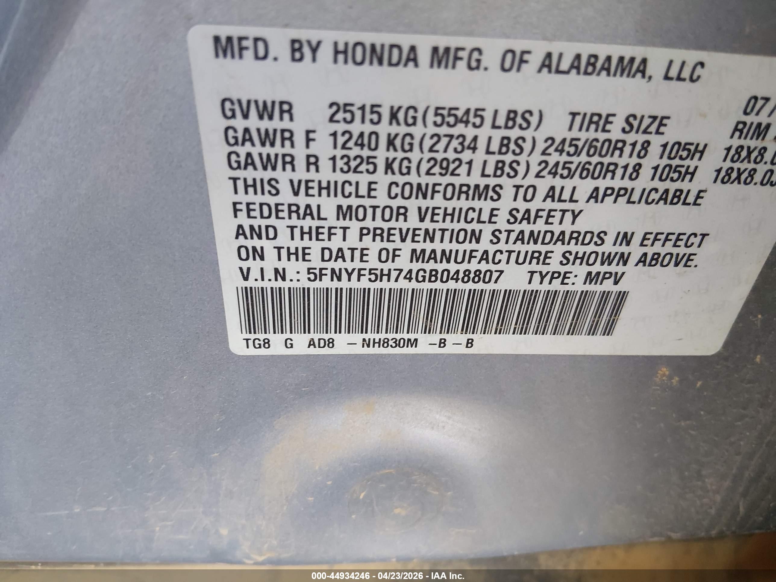 HONDA PILOT image 9