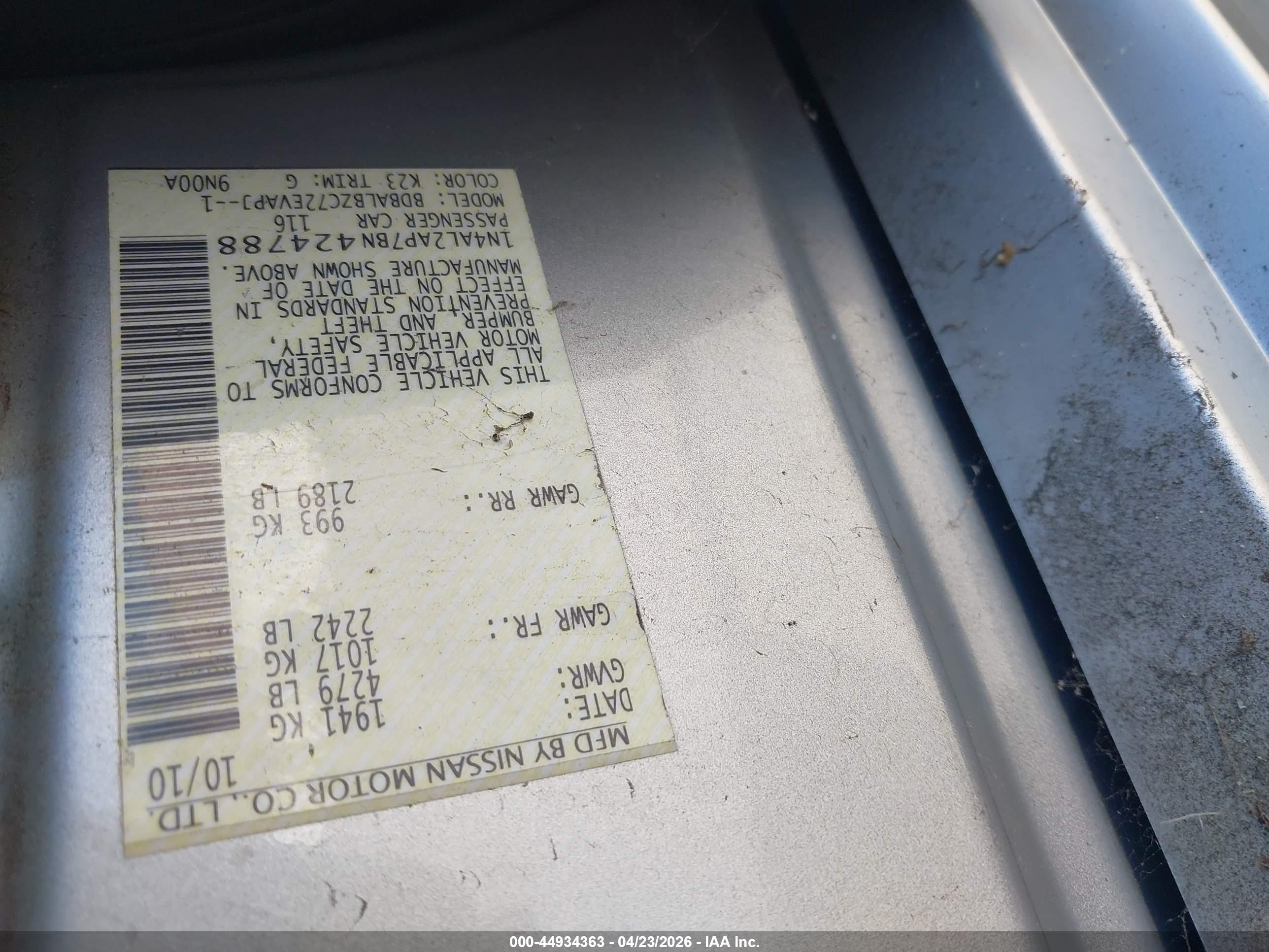 NISSAN ALTIMA image 9