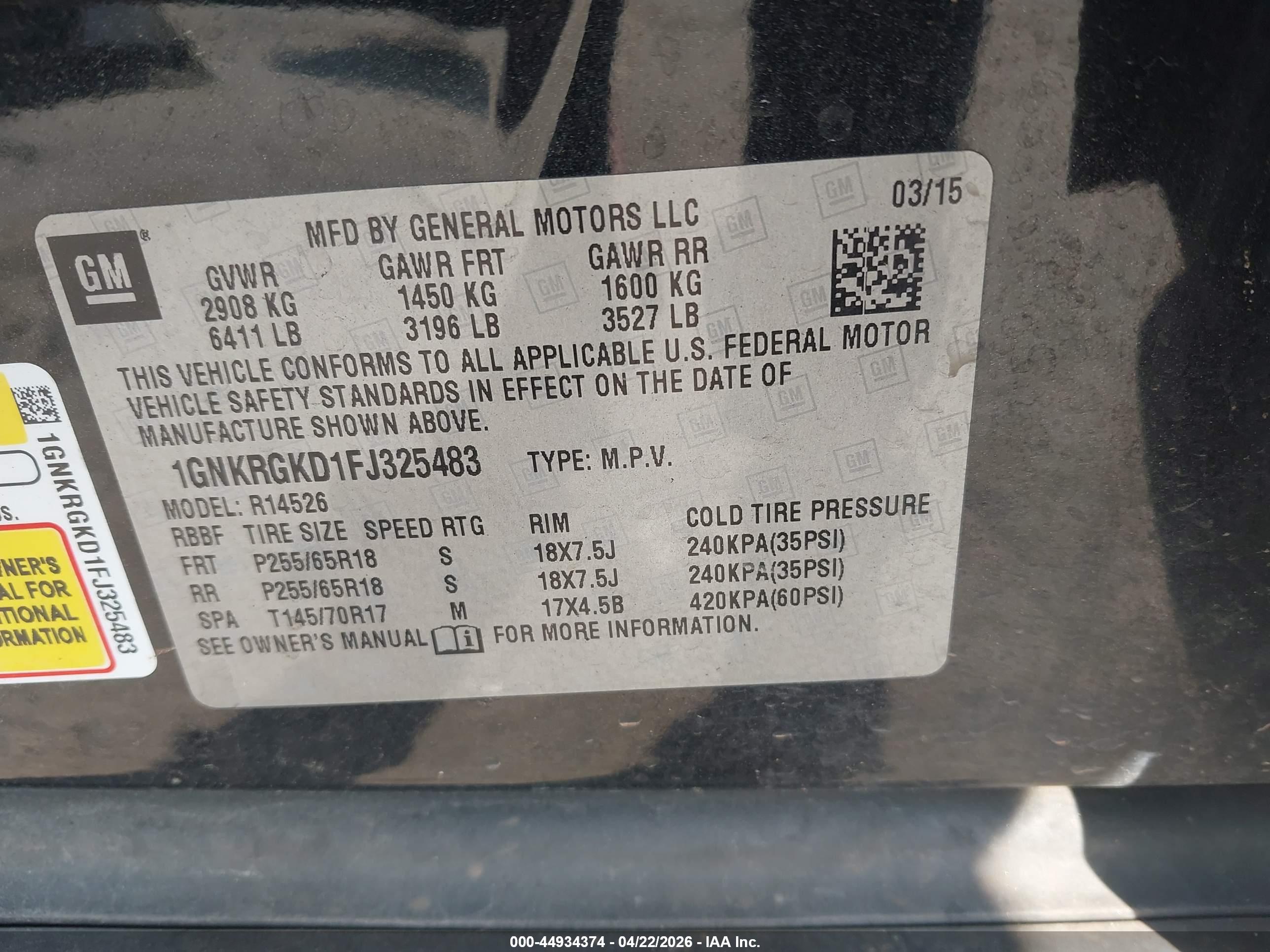 CHEVROLET TRAVERSE image 9