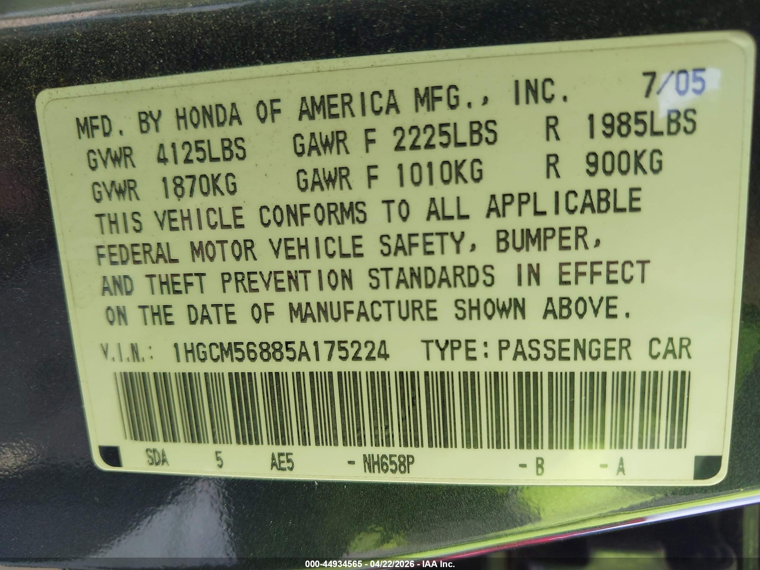 HONDA ACCORD image 9