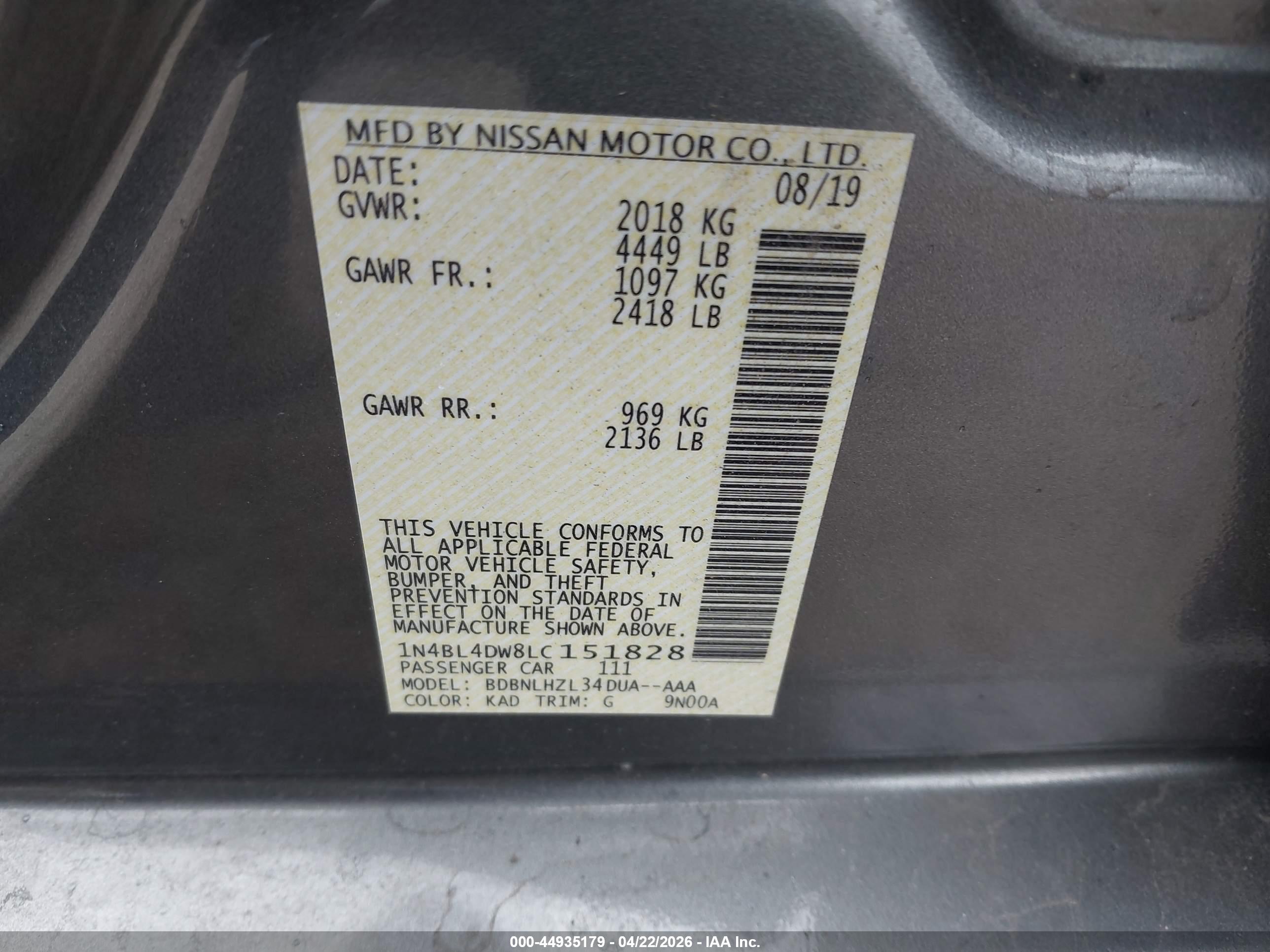 NISSAN ALTIMA image 9
