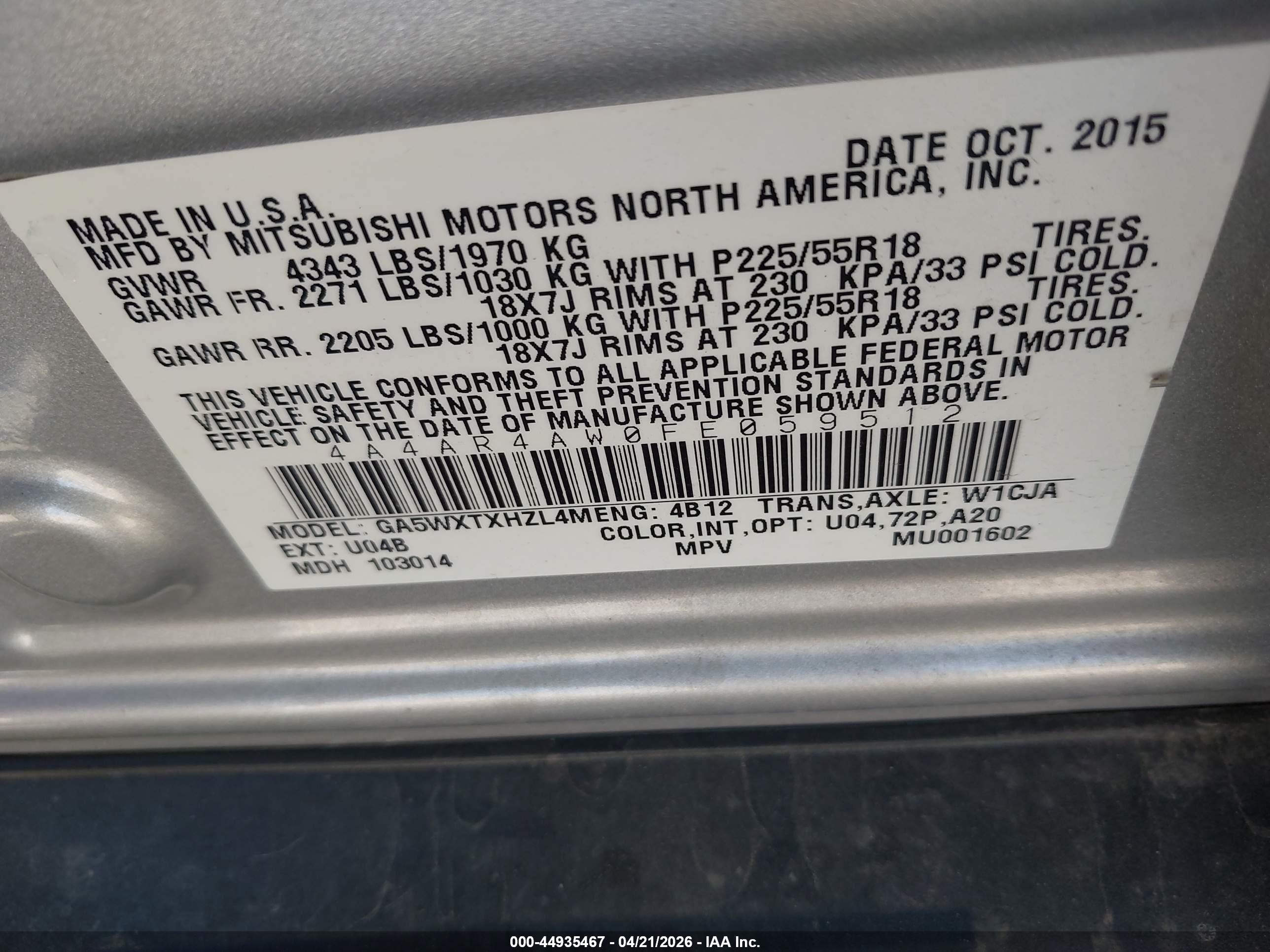 MITSUBISHI OUTLANDER image 9