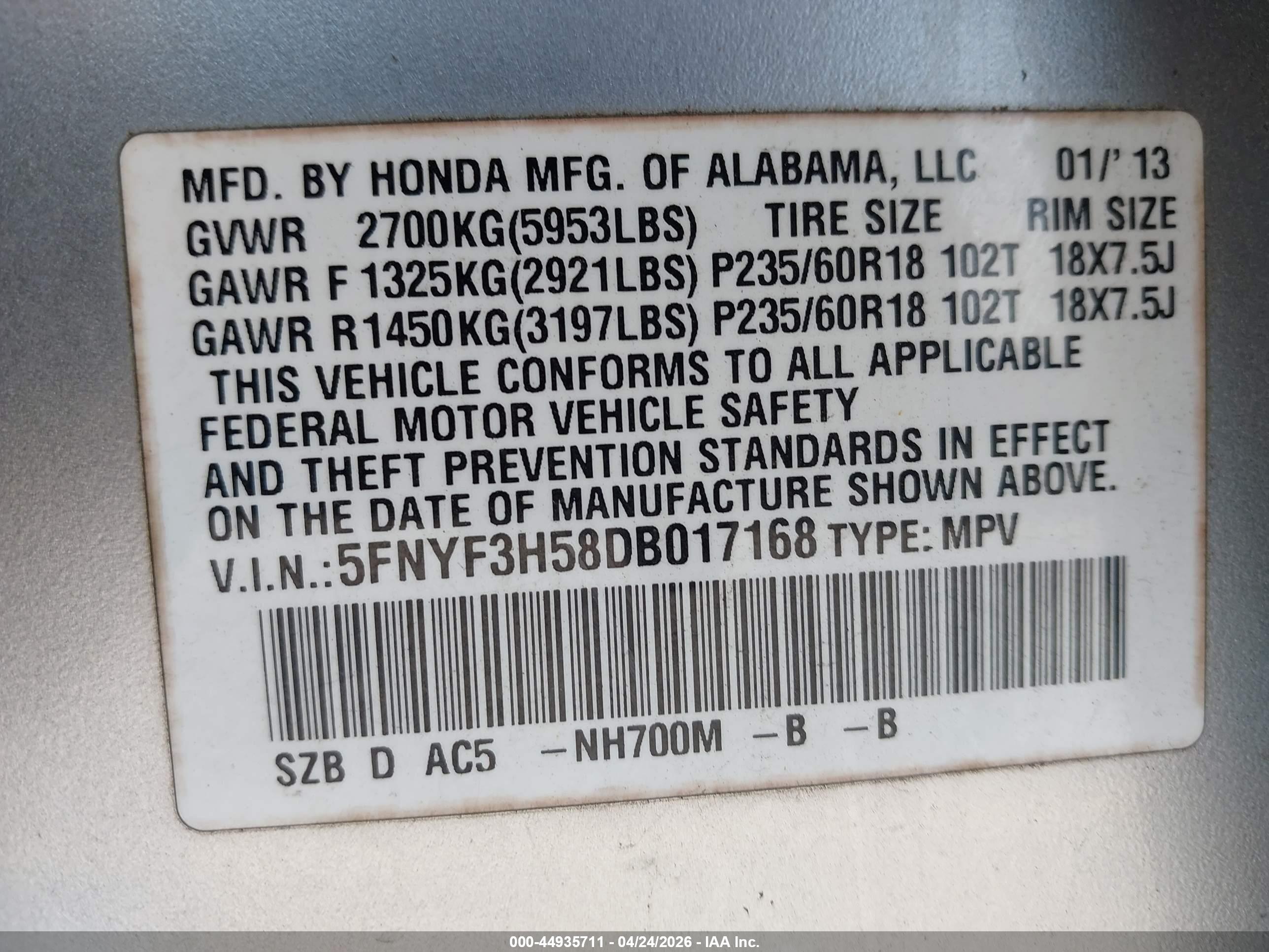 HONDA PILOT image 9