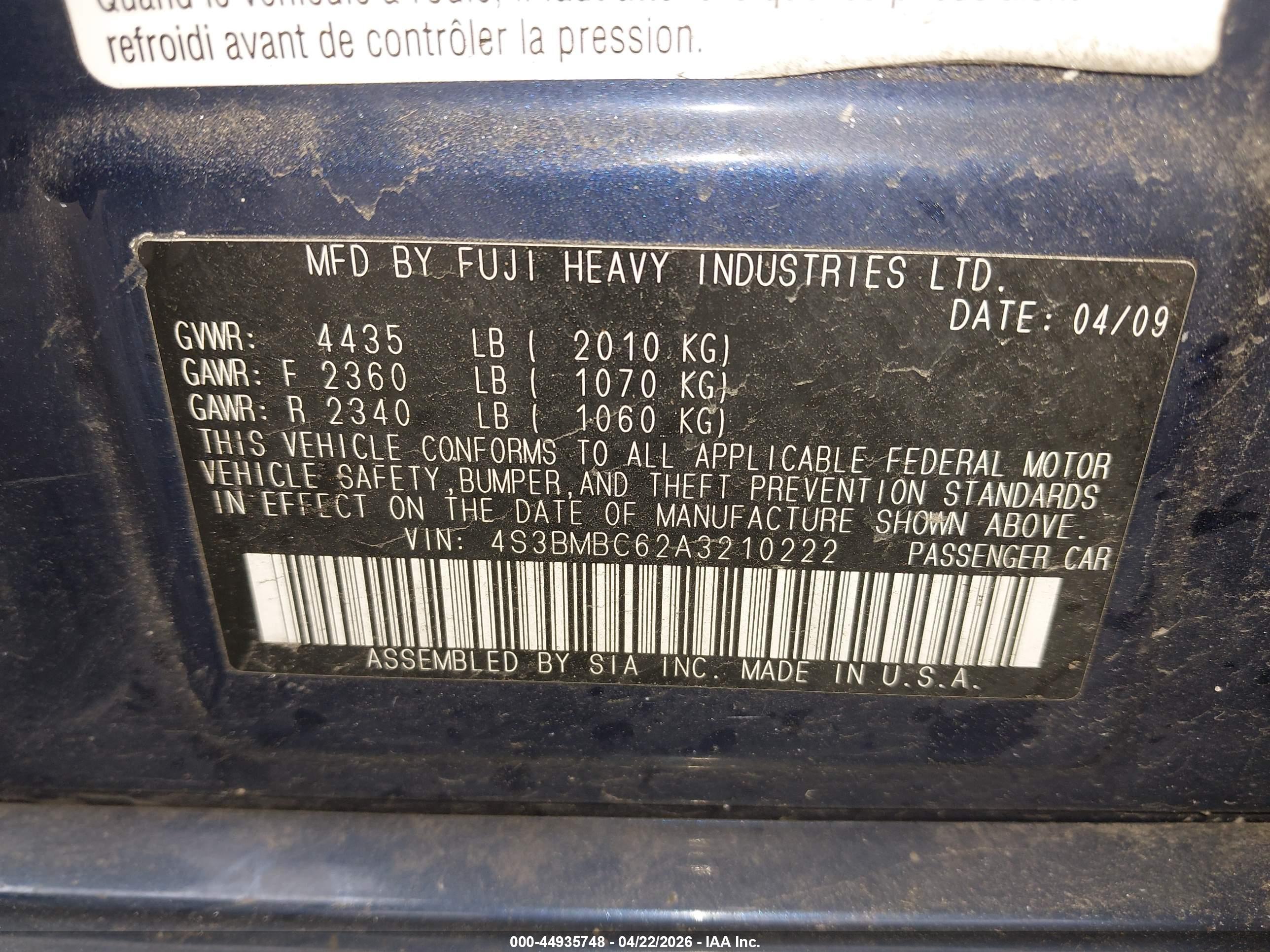 SUBARU LEGACY image 9