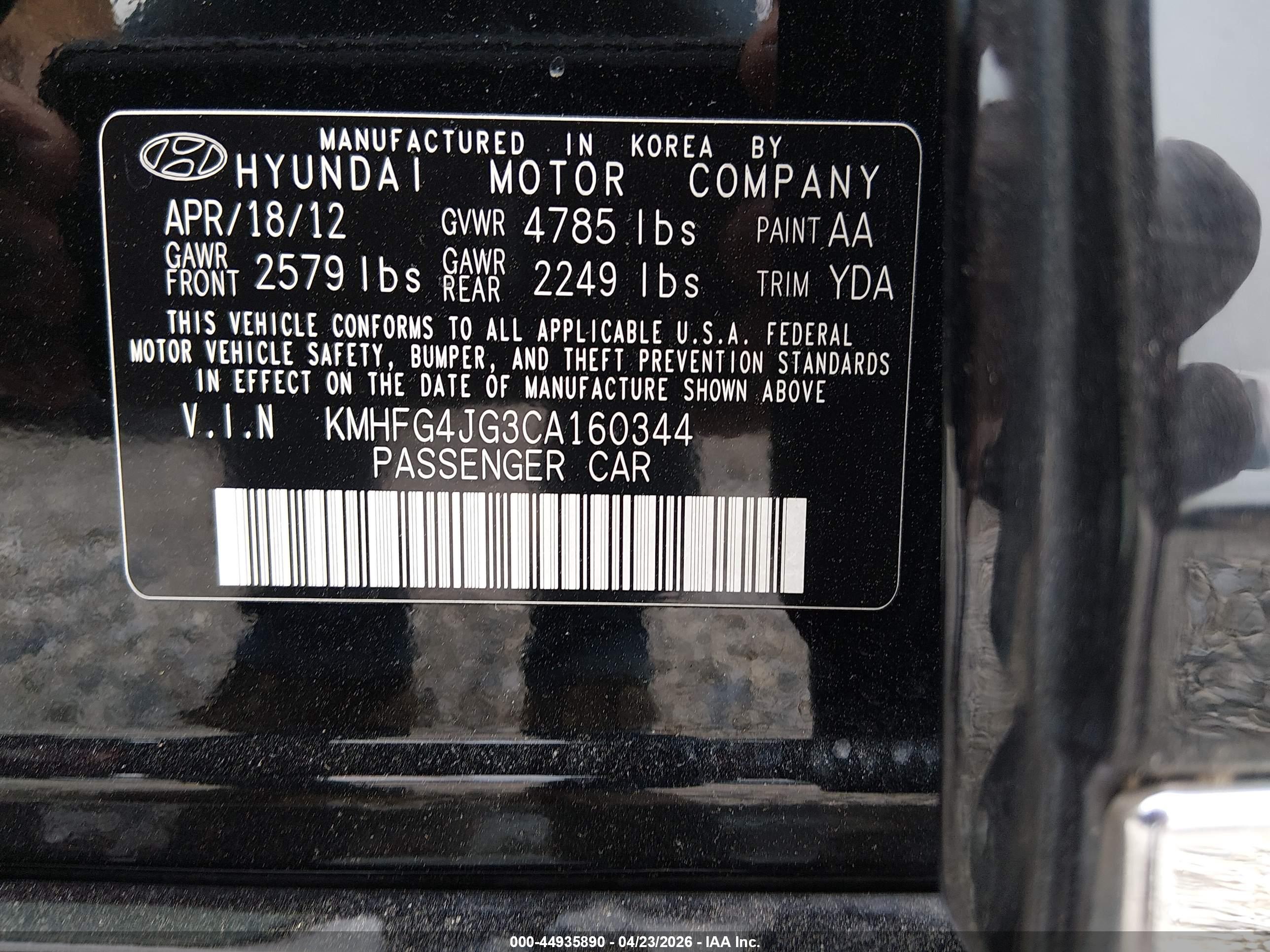 HYUNDAI AZERA image 9
