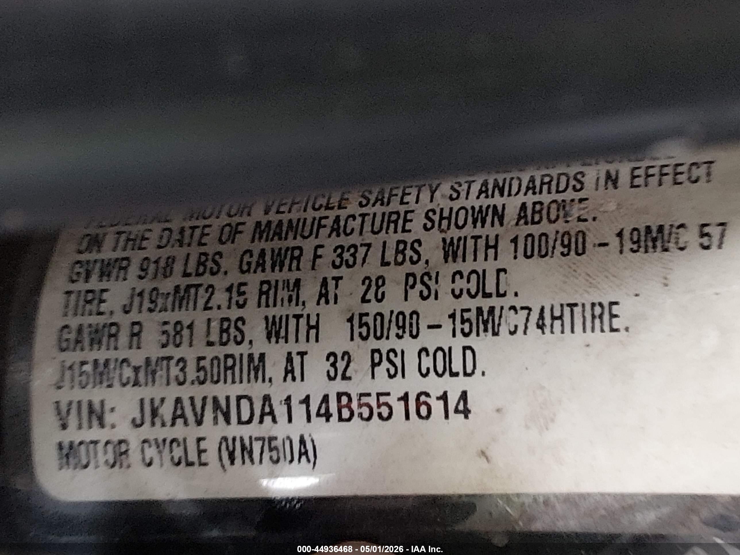 KAWASAKI VN750 image 10