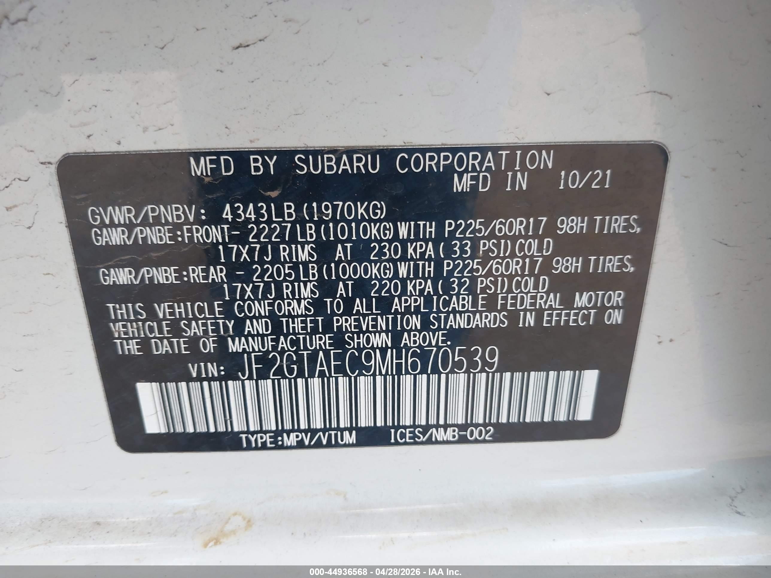 SUBARU CROSSTREK image 9