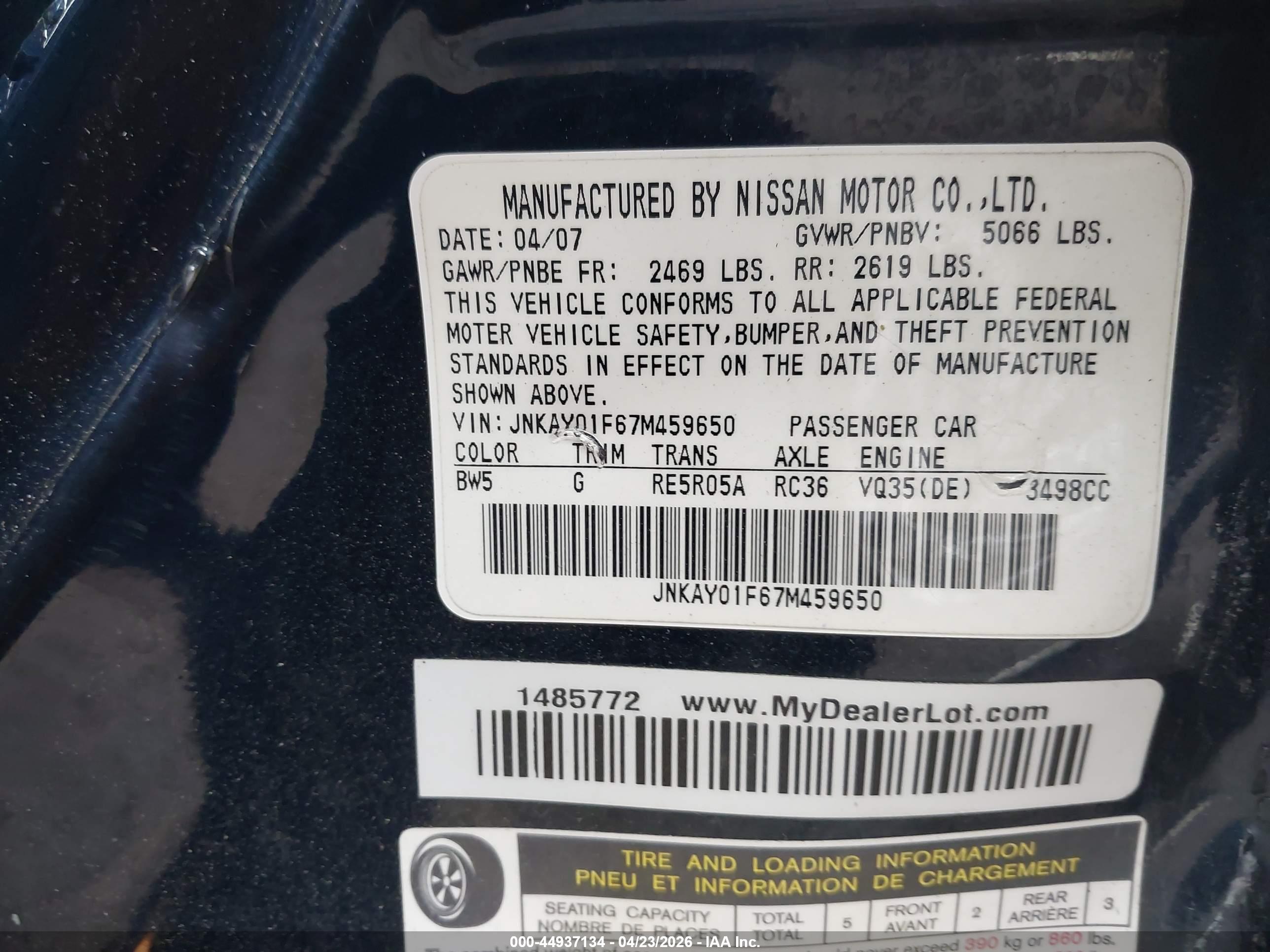INFINITI M35X image 9