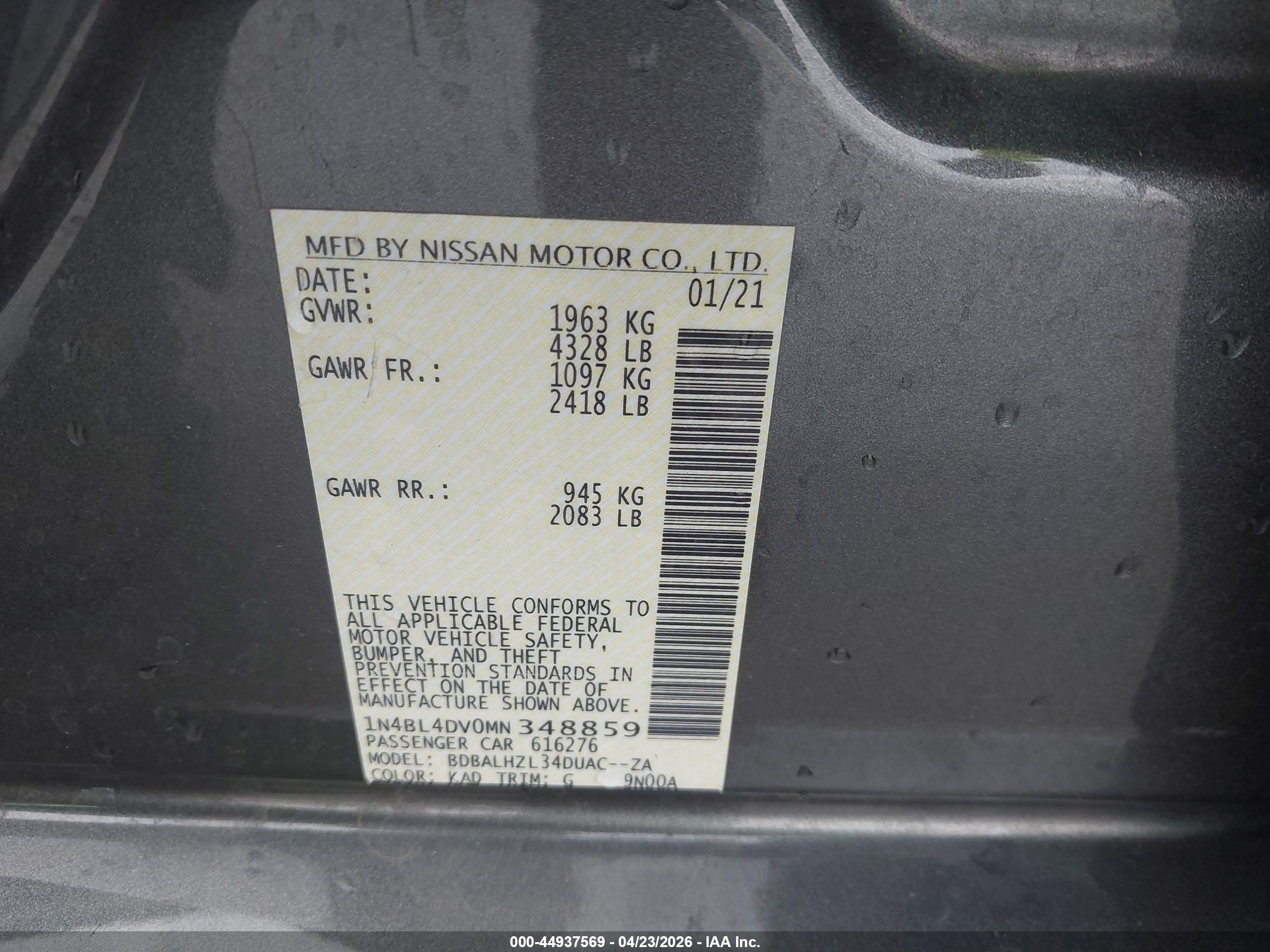 NISSAN ALTIMA image 9